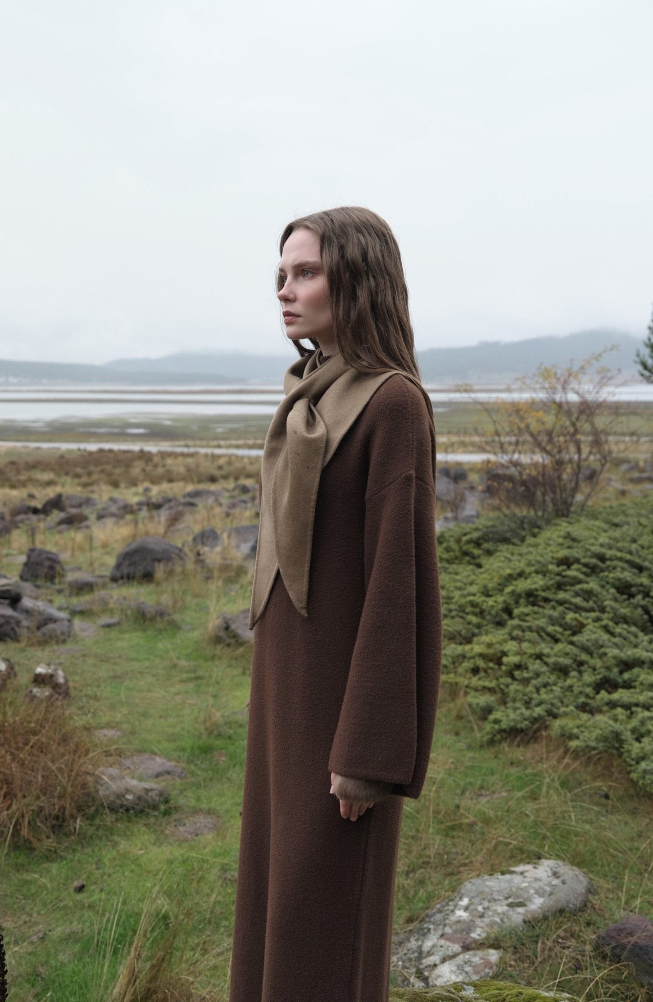 Çelik Örme Pufik Kahverengi Triko Elbise - Fatma Atasoy