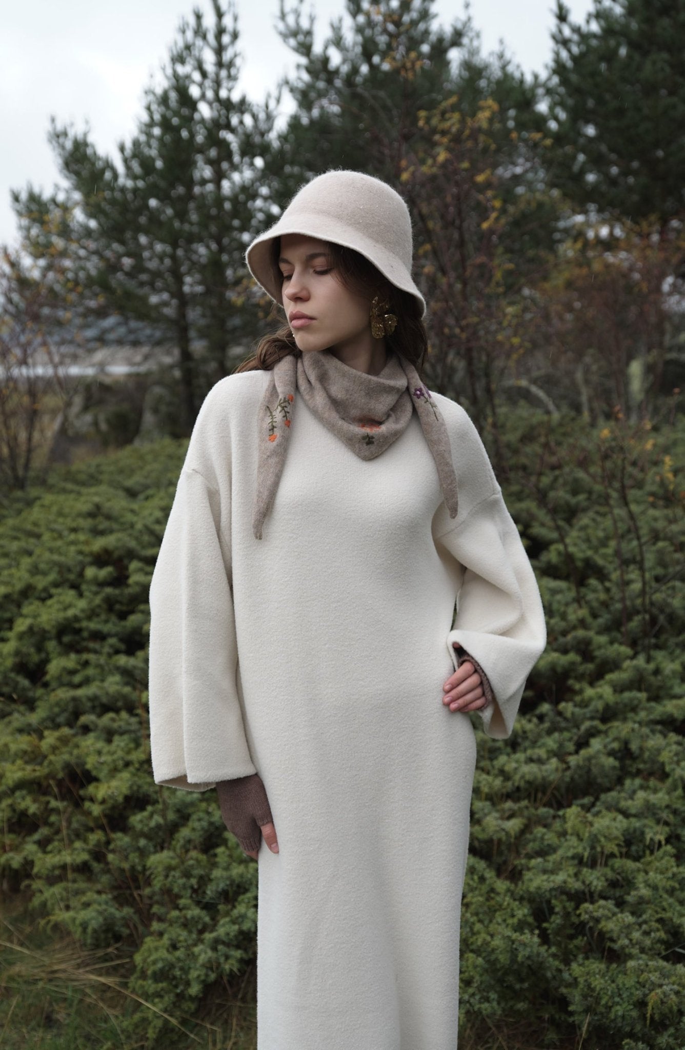 Çelik Örme Pufik Taş Triko Elbise - Fatma Atasoy