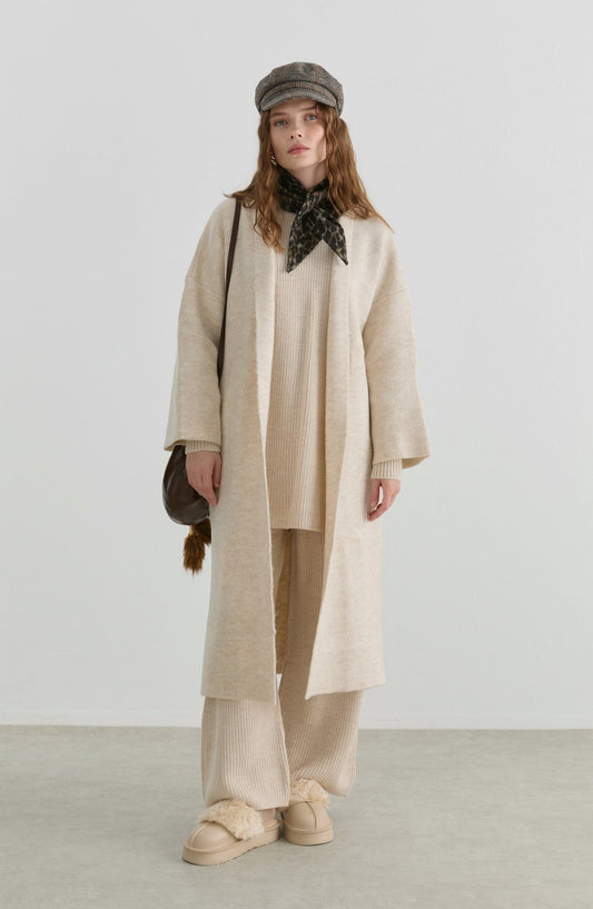 Çelik Örme Pufik Taş Triko Hırka - Fatma Atasoy