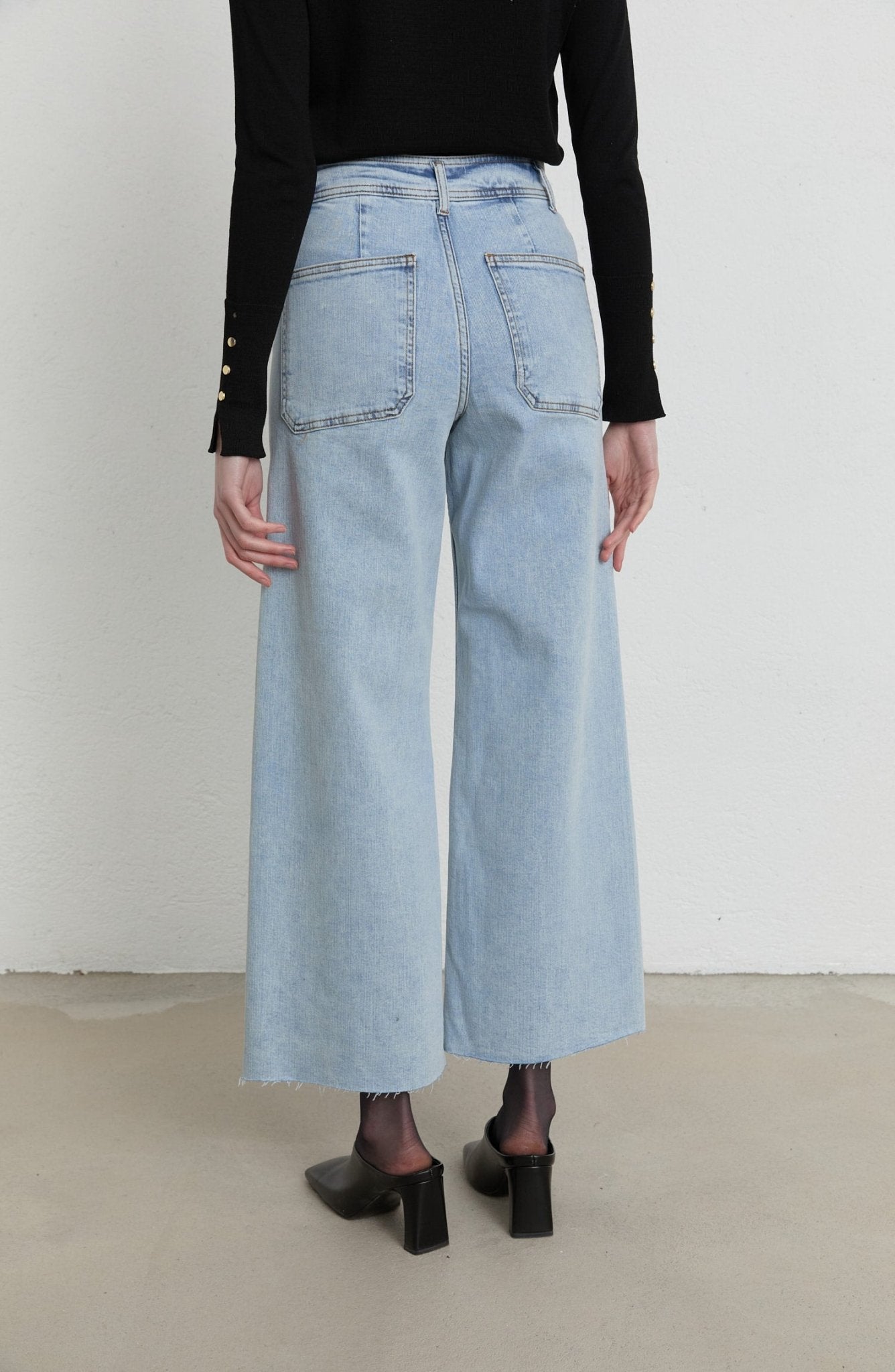 Cepli Culotte Açık Mavi Denim Pantolon - Fatma Atasoy
