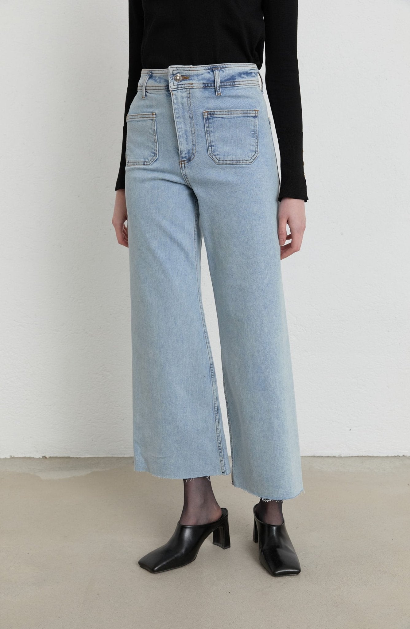 Cepli Culotte Açık Mavi Denim Pantolon - Fatma Atasoy