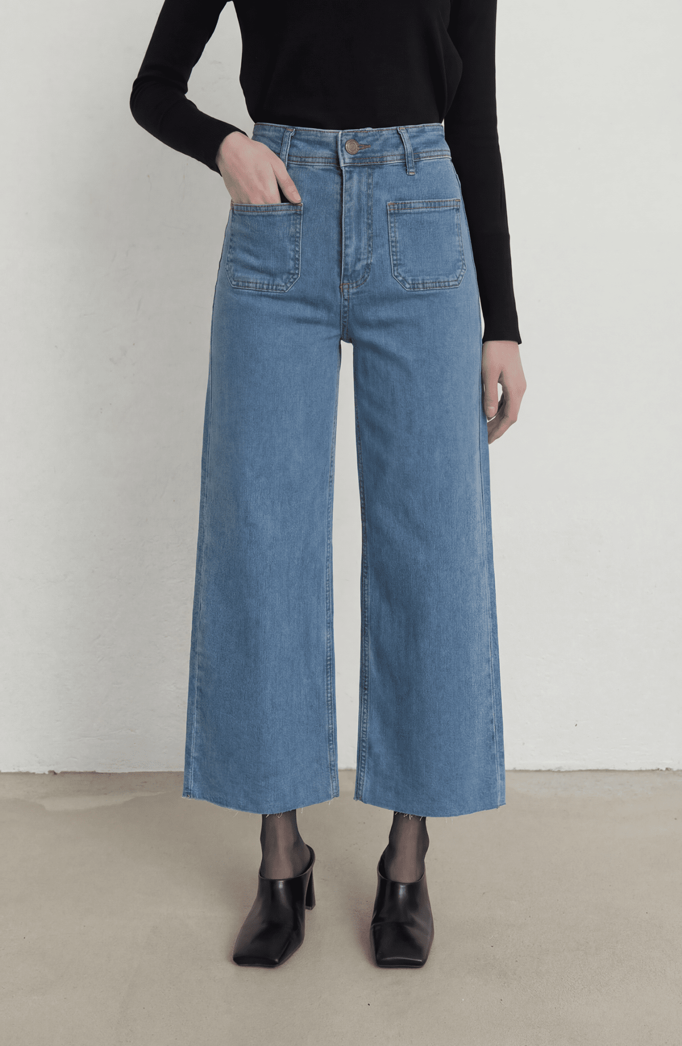 Cepli Culotte Koyu Mavi Denim Pantolon - Fatma Atasoy