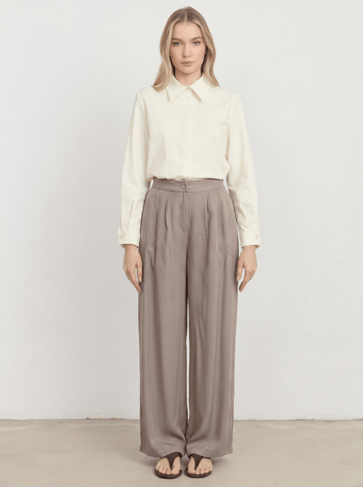 Çift Pile Vizon Rayon Palazzo Pantolon - Fatma Atasoy
