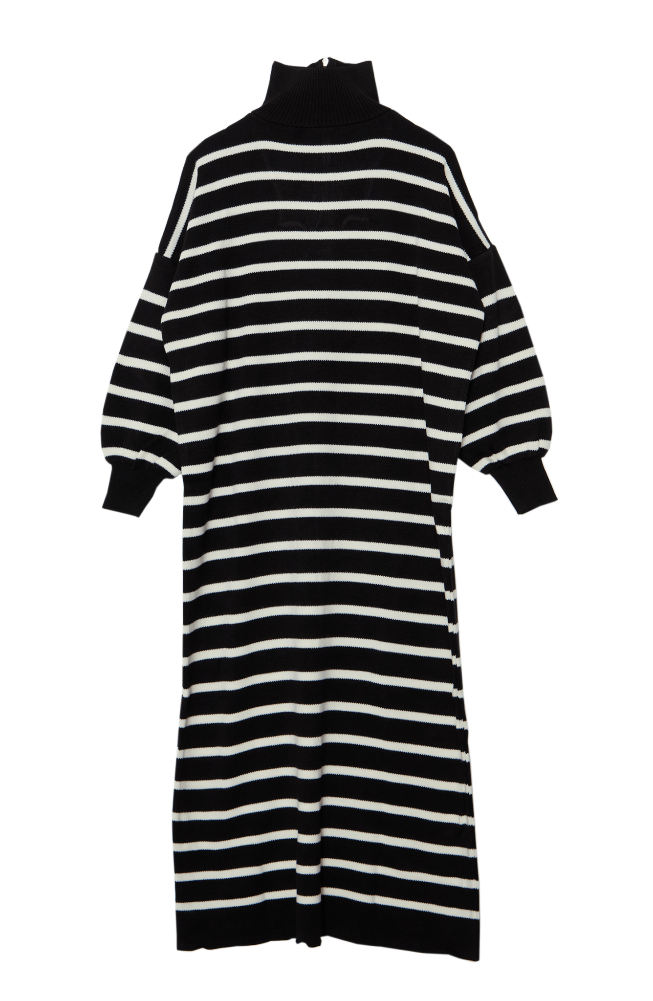 Çizgili Siyah Triko Elbise - Fatma Atasoy