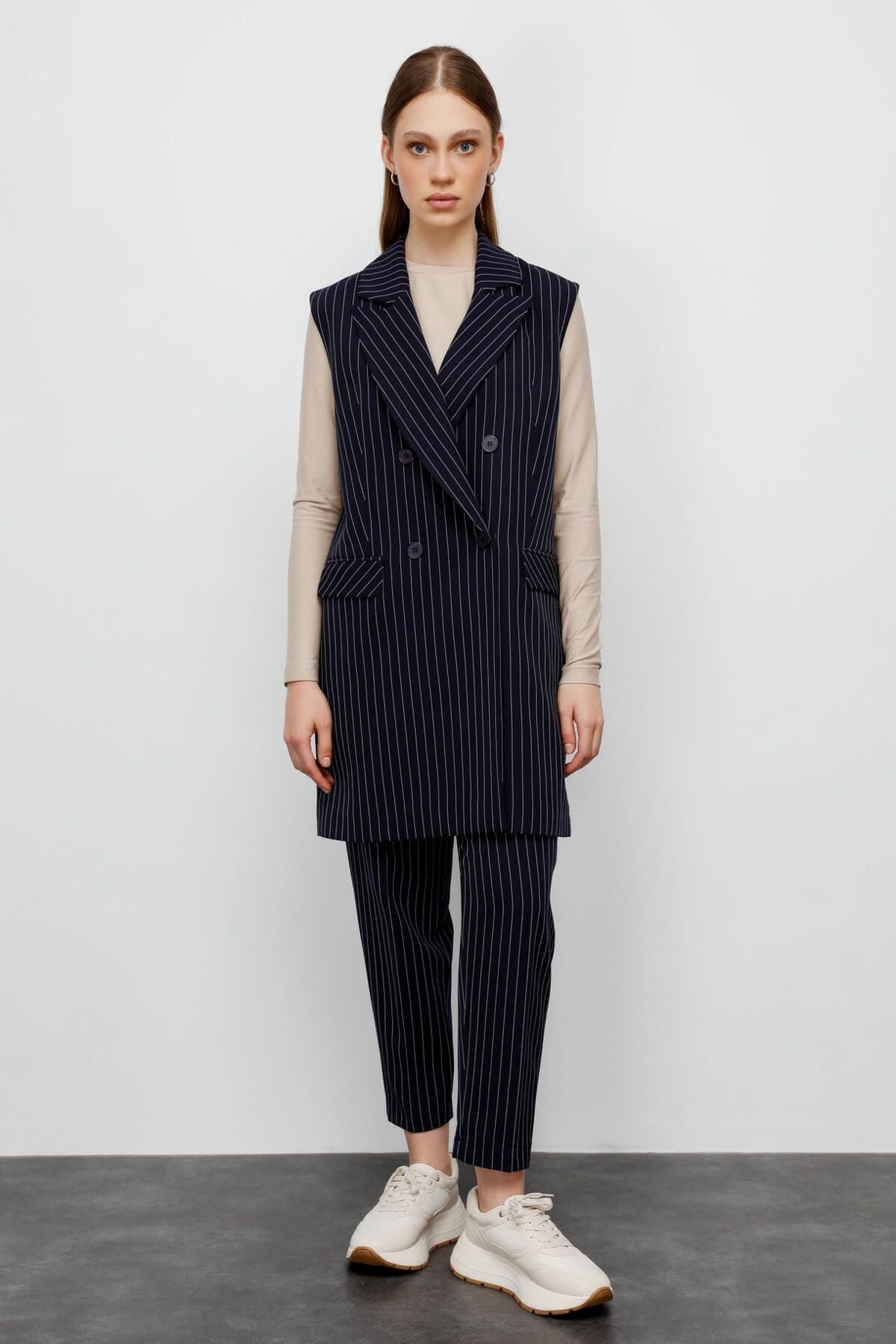 Dad Yelek Lacivert - Fatma Atasoy