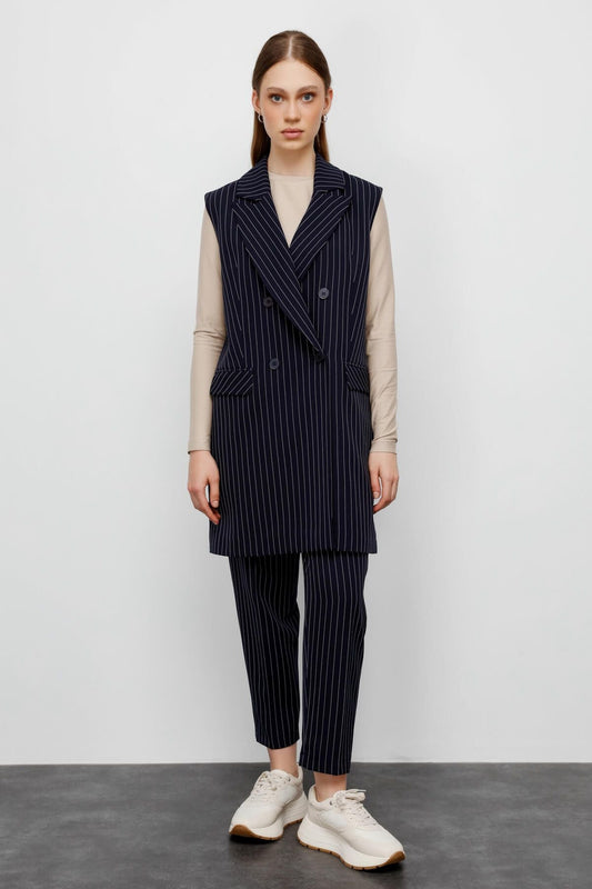 Dad Yelek Lacivert - Fatma Atasoy