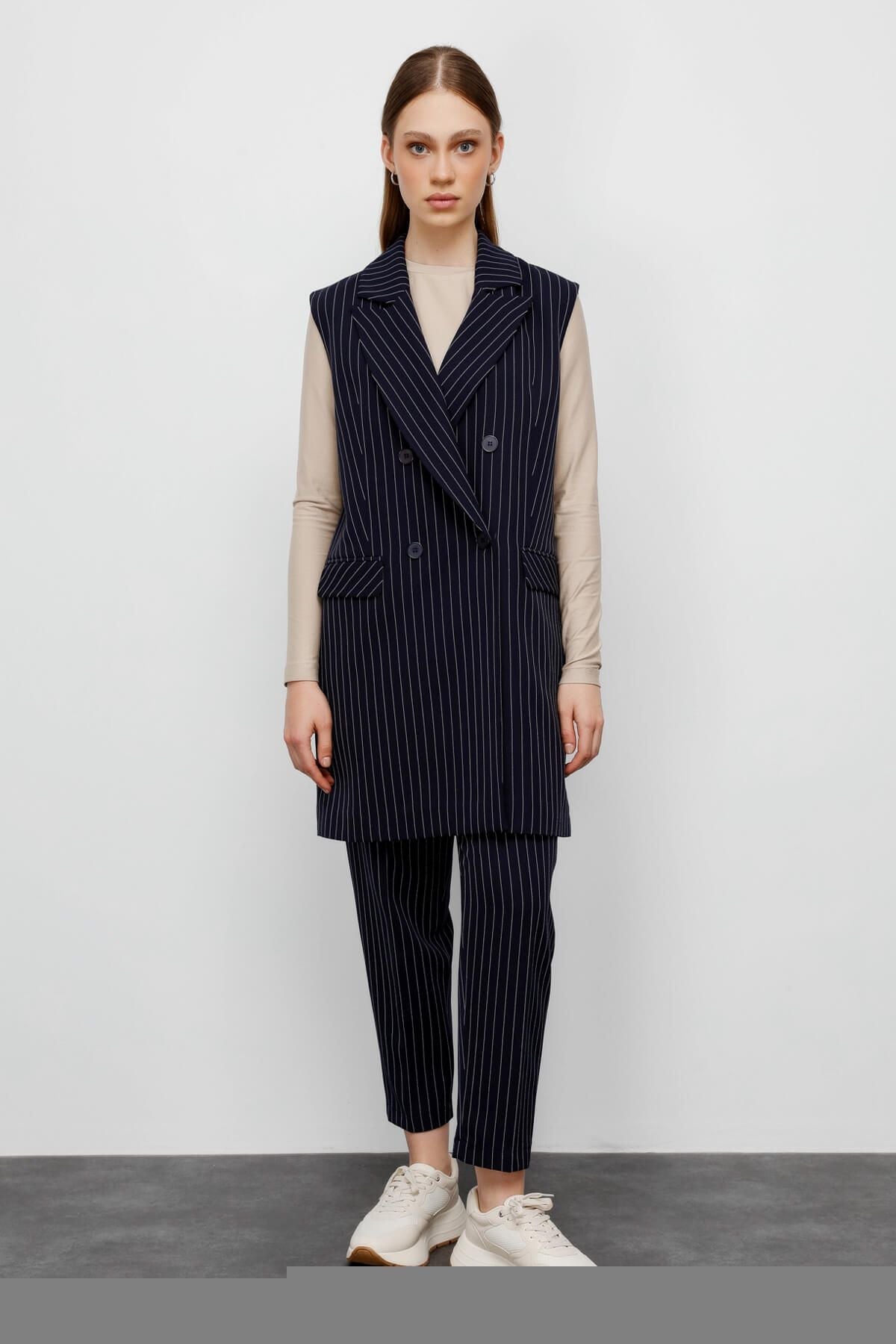 Dad Yelek Lacivert - Fatma Atasoy