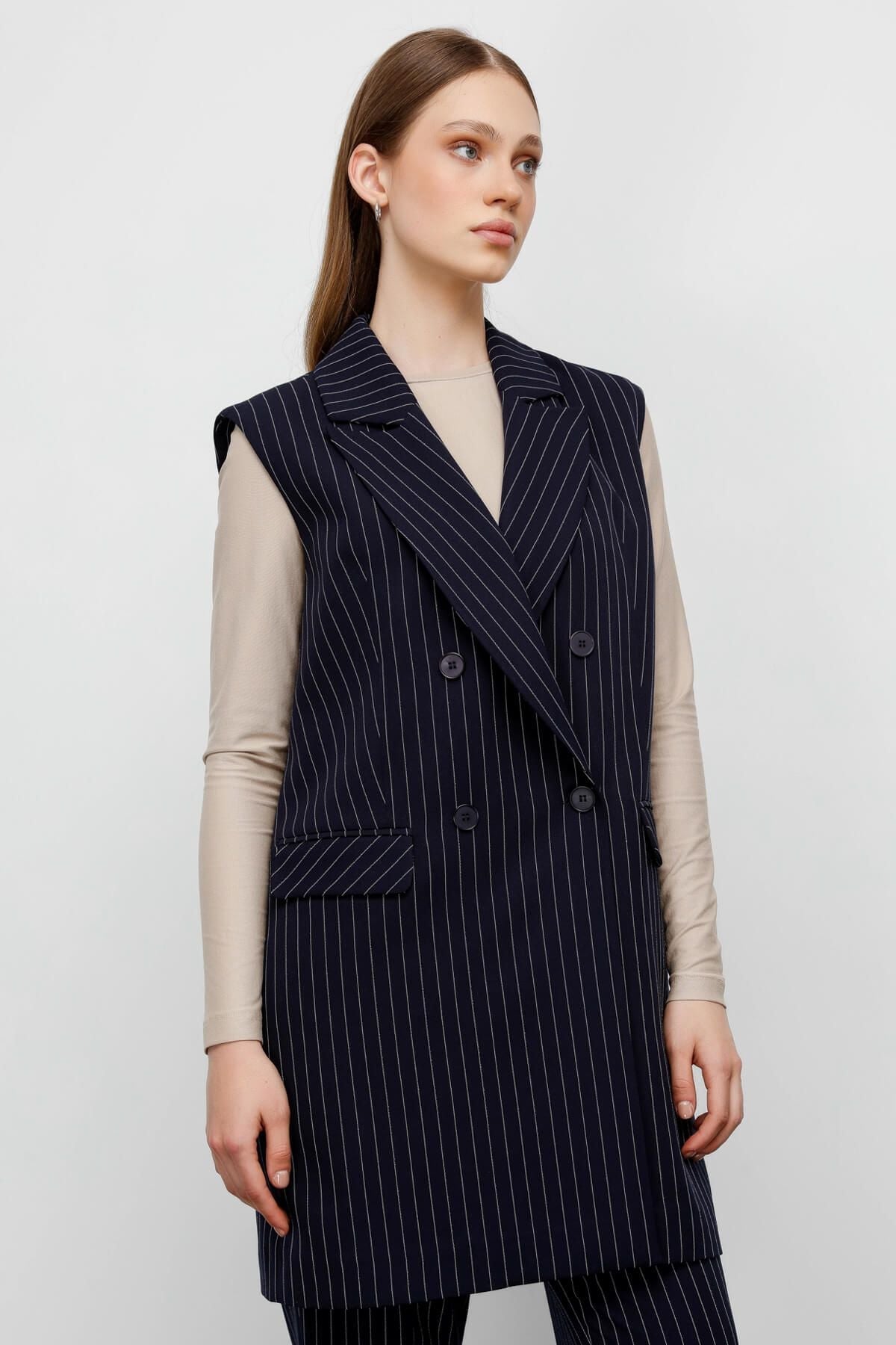 Dad Yelek Lacivert - Fatma Atasoy