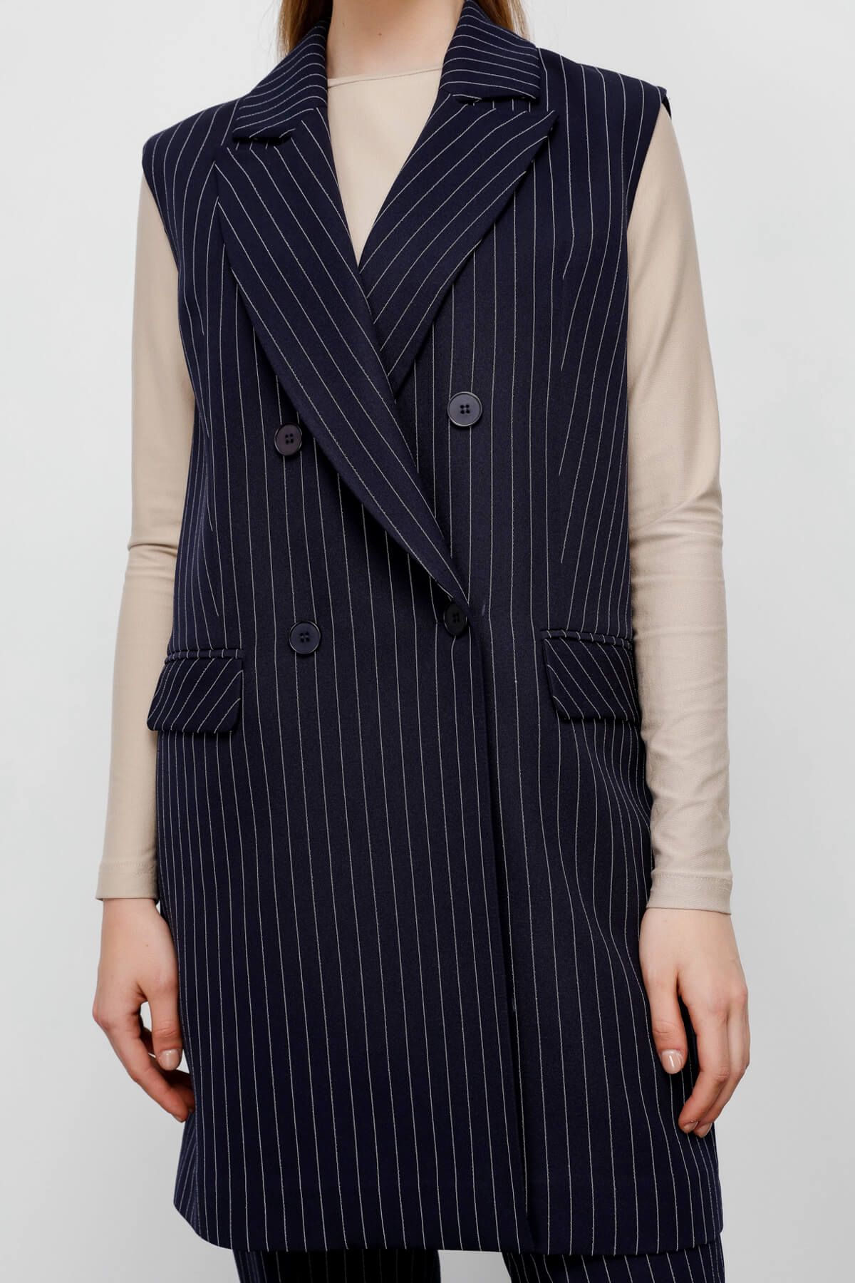 Dad Yelek Lacivert - Fatma Atasoy