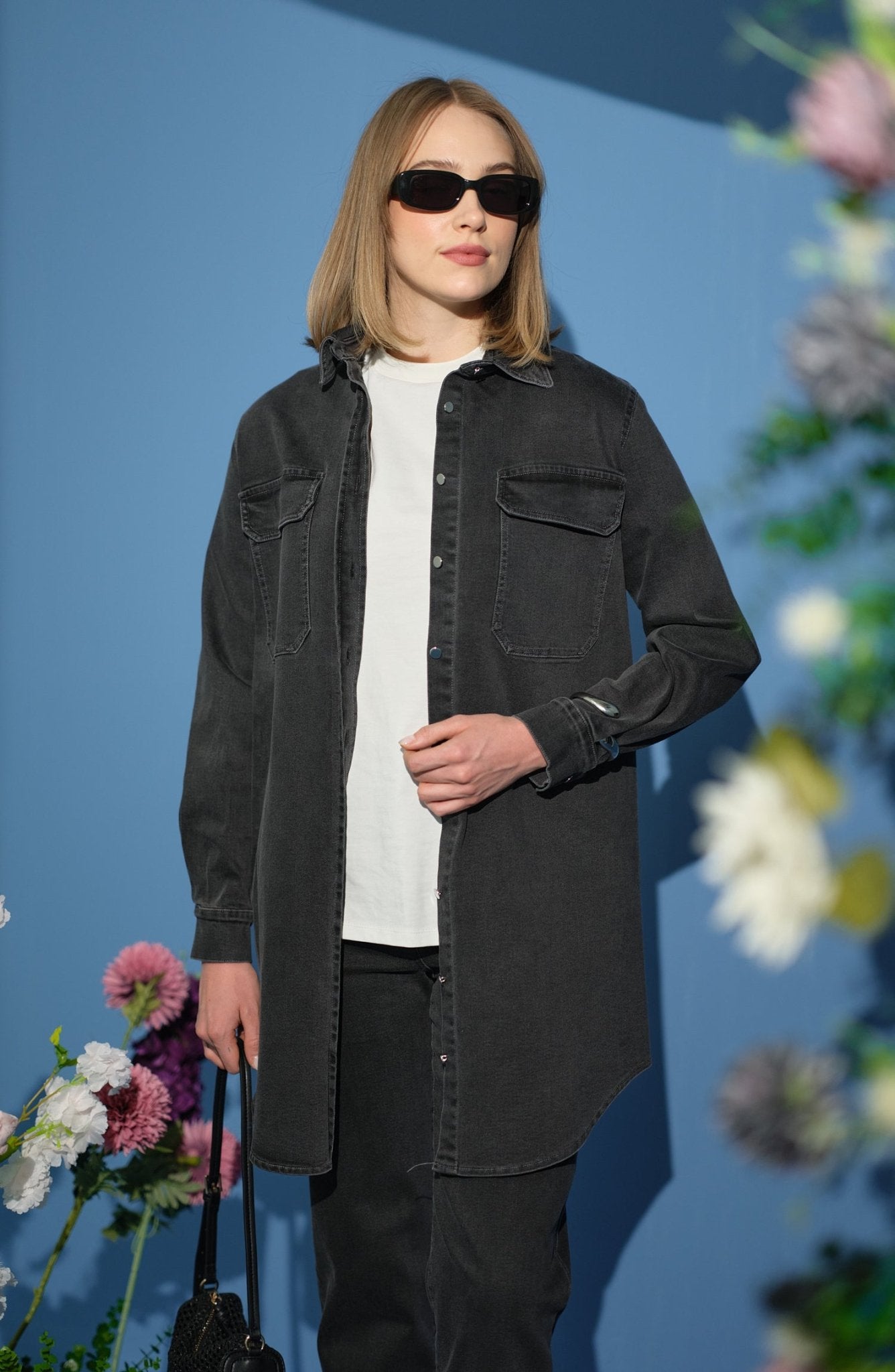 Denim Gri Gömlek Ceket - Fatma Atasoy