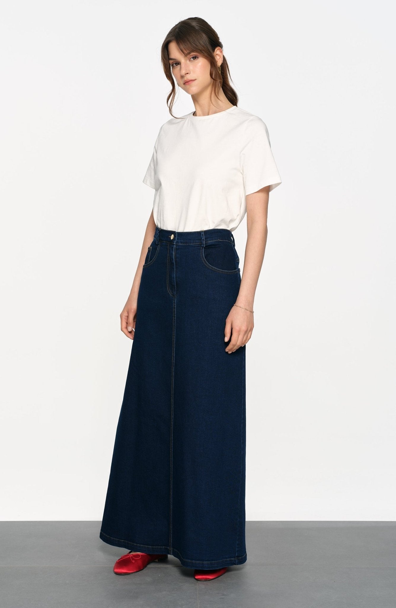 Denim Lacivert Etek - Fatma Atasoy