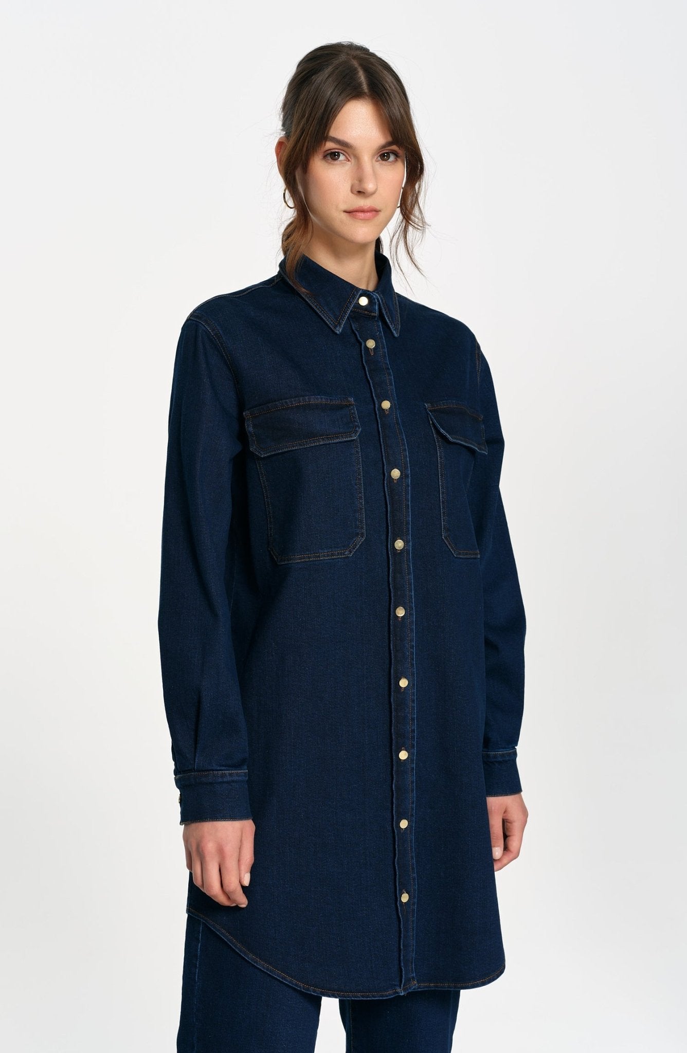Denim Lacivert Gömlek Ceket - Fatma Atasoy