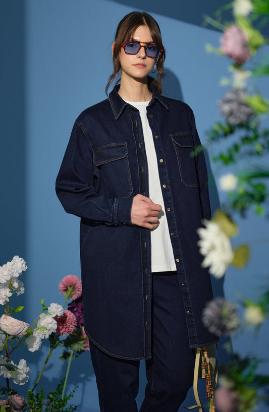 Denim Lacivert Gömlek Ceket - Fatma Atasoy