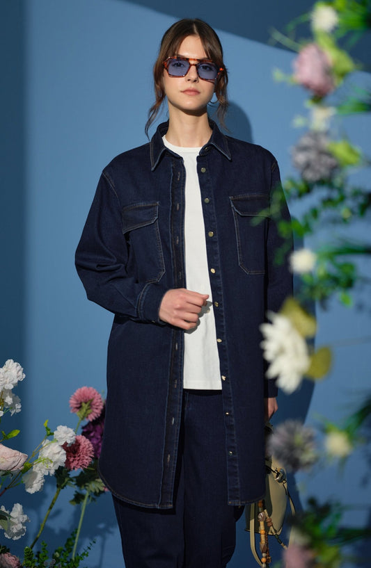Denim Lacivert Gömlek Ceket - Fatma Atasoy