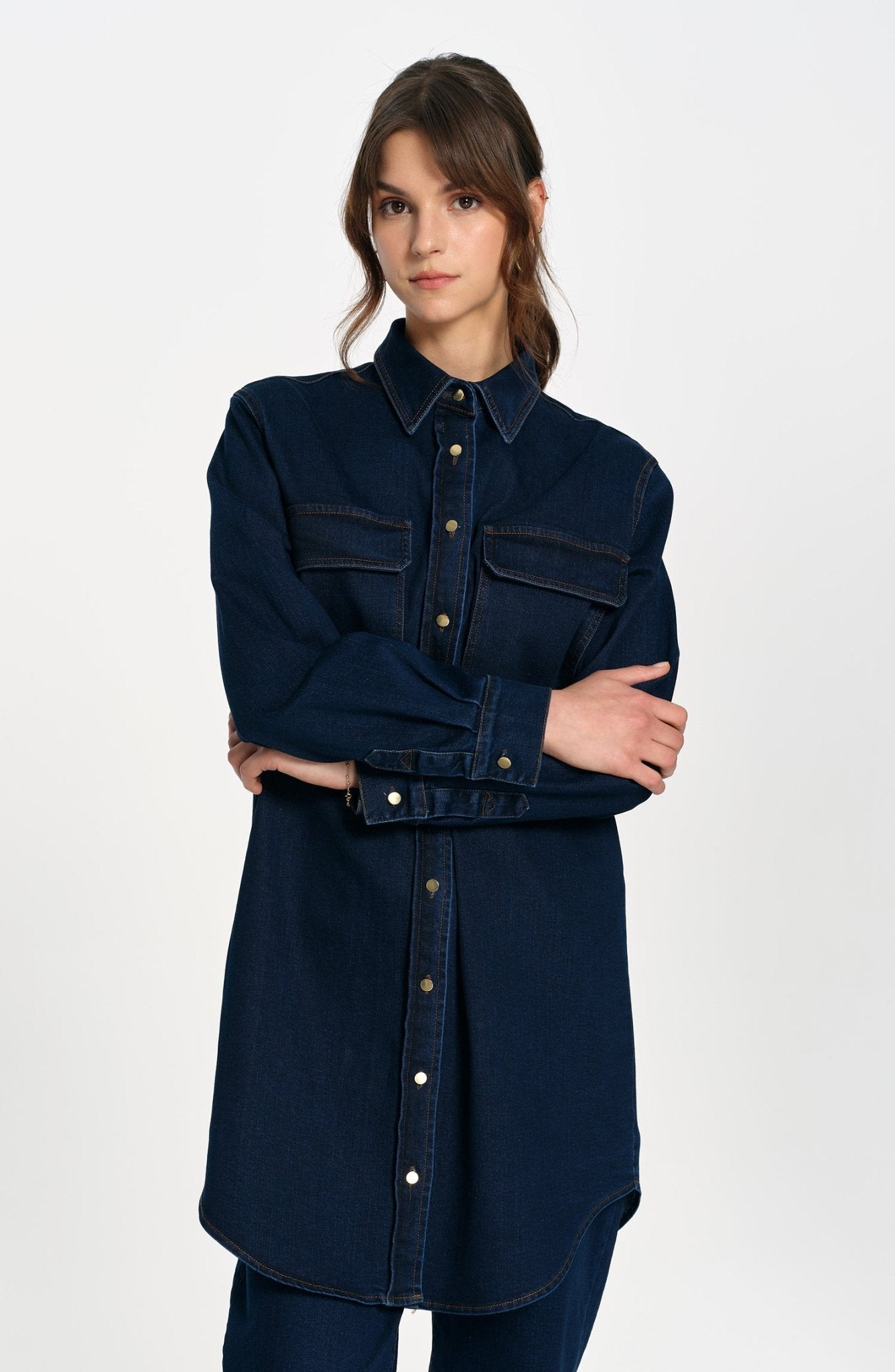 Denim Lacivert Gömlek Ceket - Fatma Atasoy