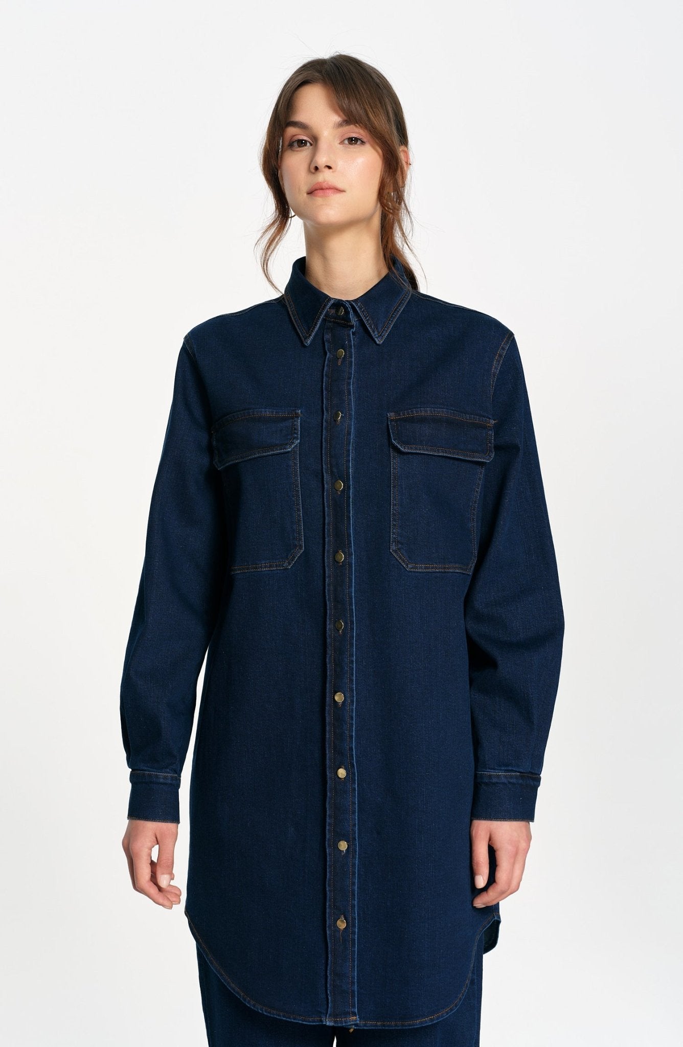 Denim Lacivert Gömlek Ceket - Fatma Atasoy