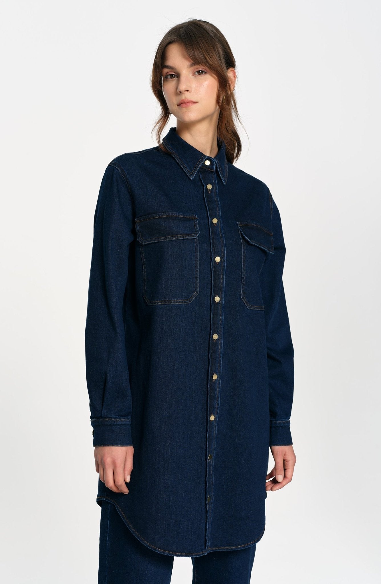 Denim Lacivert Gömlek Ceket - Fatma Atasoy