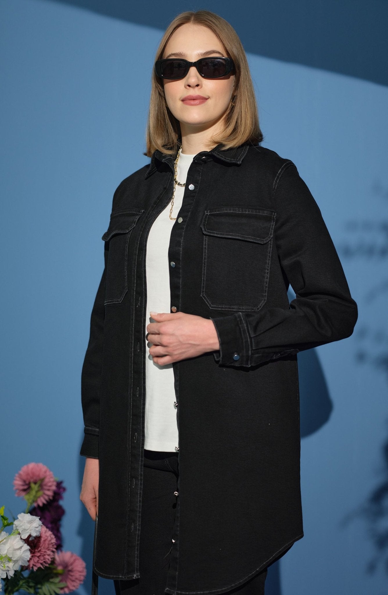 Denim Siyah Gömlek Ceket - Fatma Atasoy