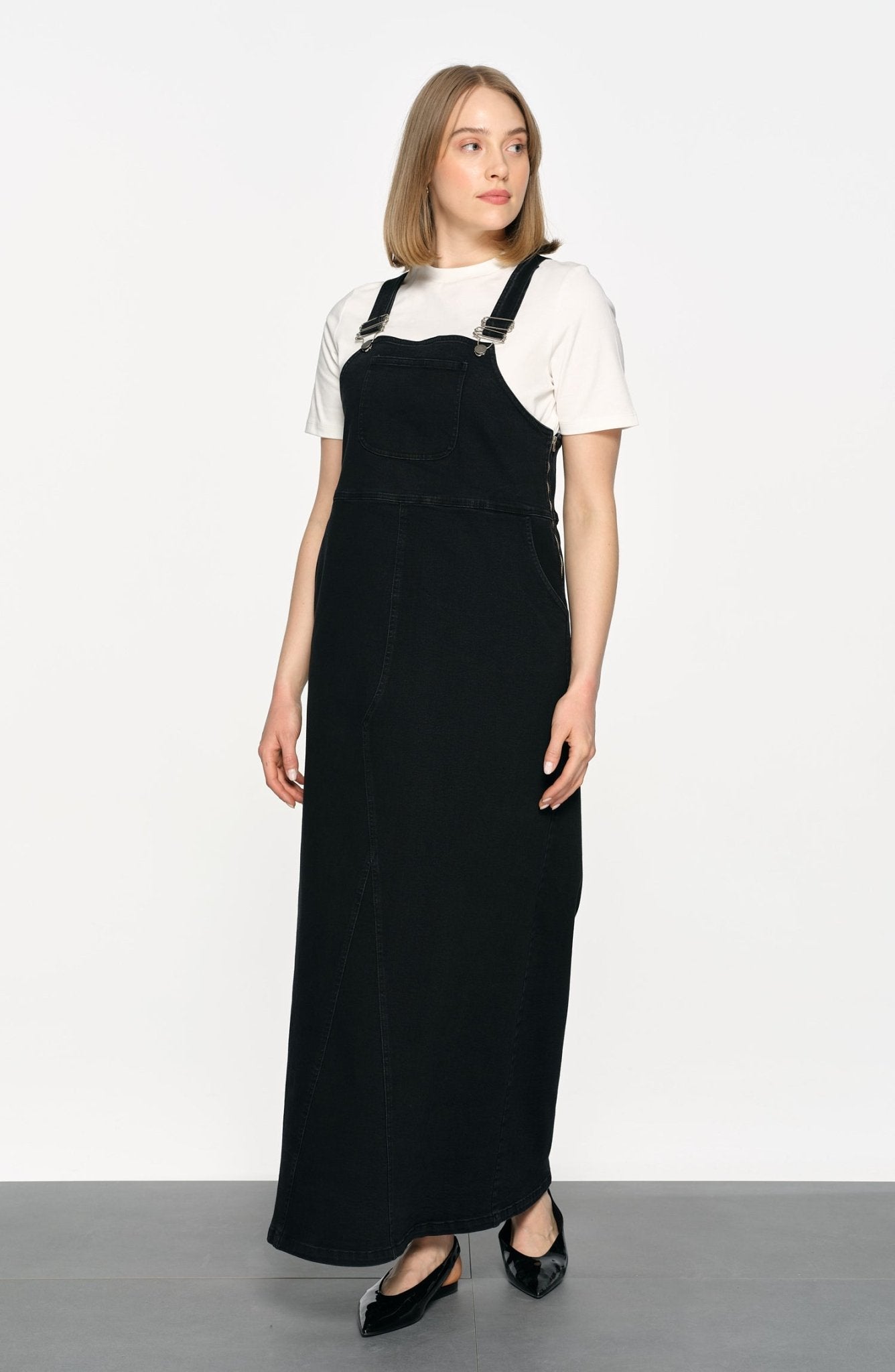 Denim Siyah Salopet - Fatma Atasoy