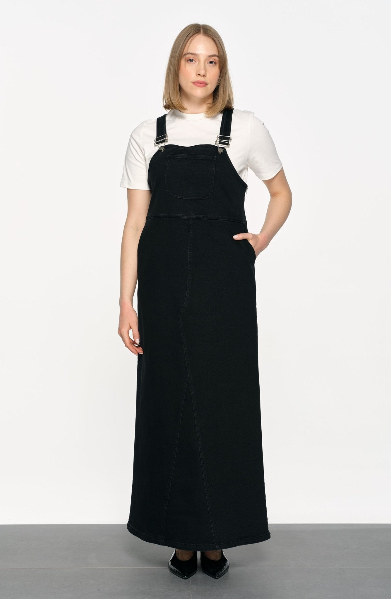Denim Siyah Salopet - Fatma Atasoy
