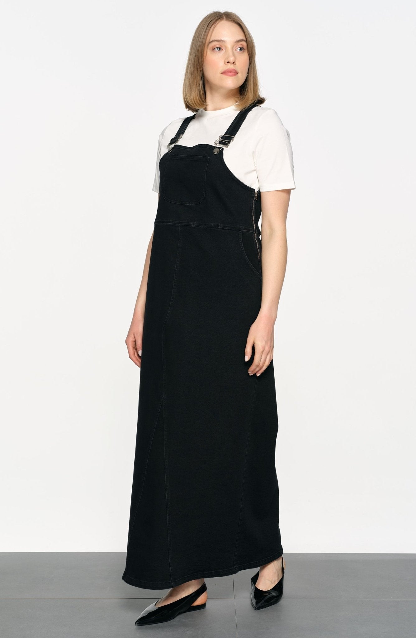 Denim Siyah Salopet - Fatma Atasoy