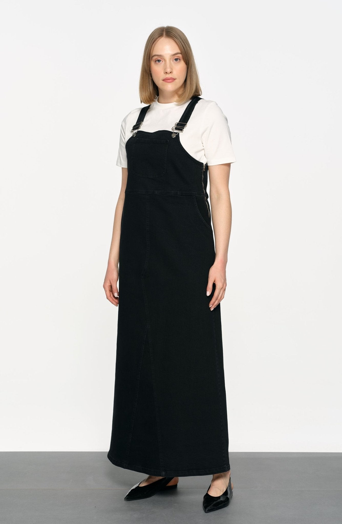 Denim Siyah Salopet - Fatma Atasoy