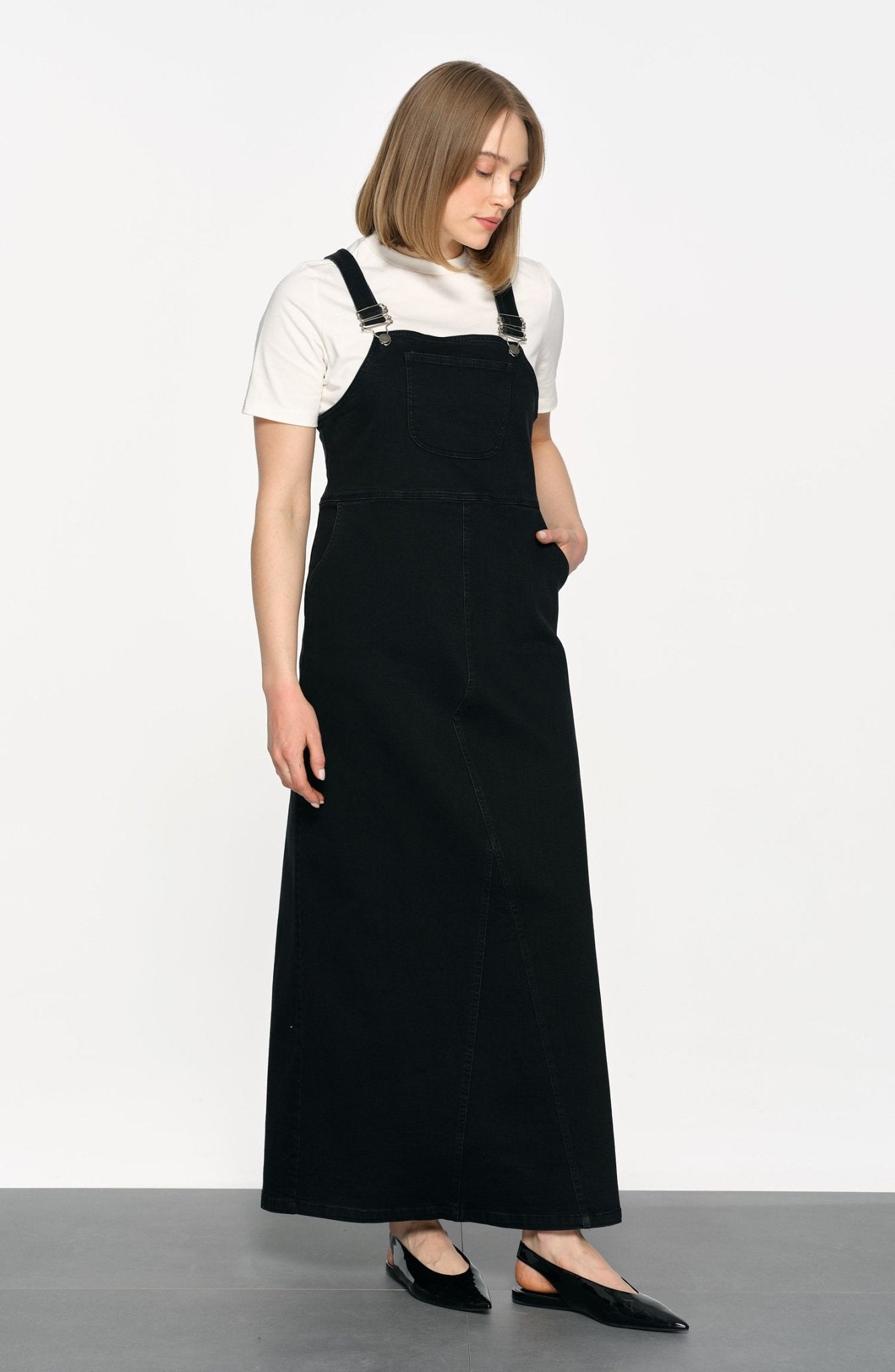 Denim Siyah Salopet - Fatma Atasoy