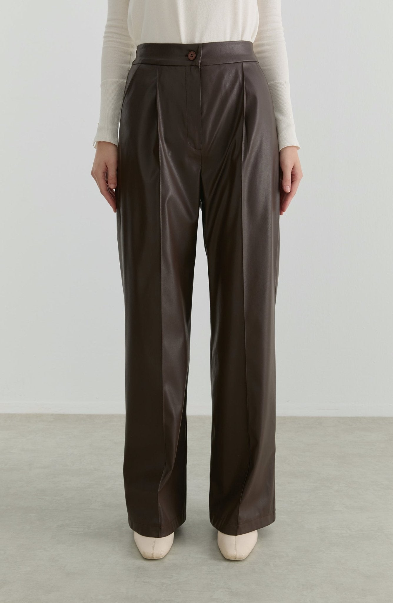 Deri Acı Kahve Palazzo Pantolon - Fatma Atasoy