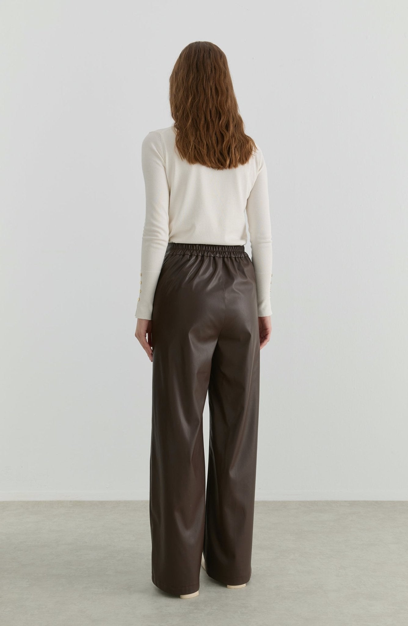 Deri Acı Kahve Palazzo Pantolon - Fatma Atasoy