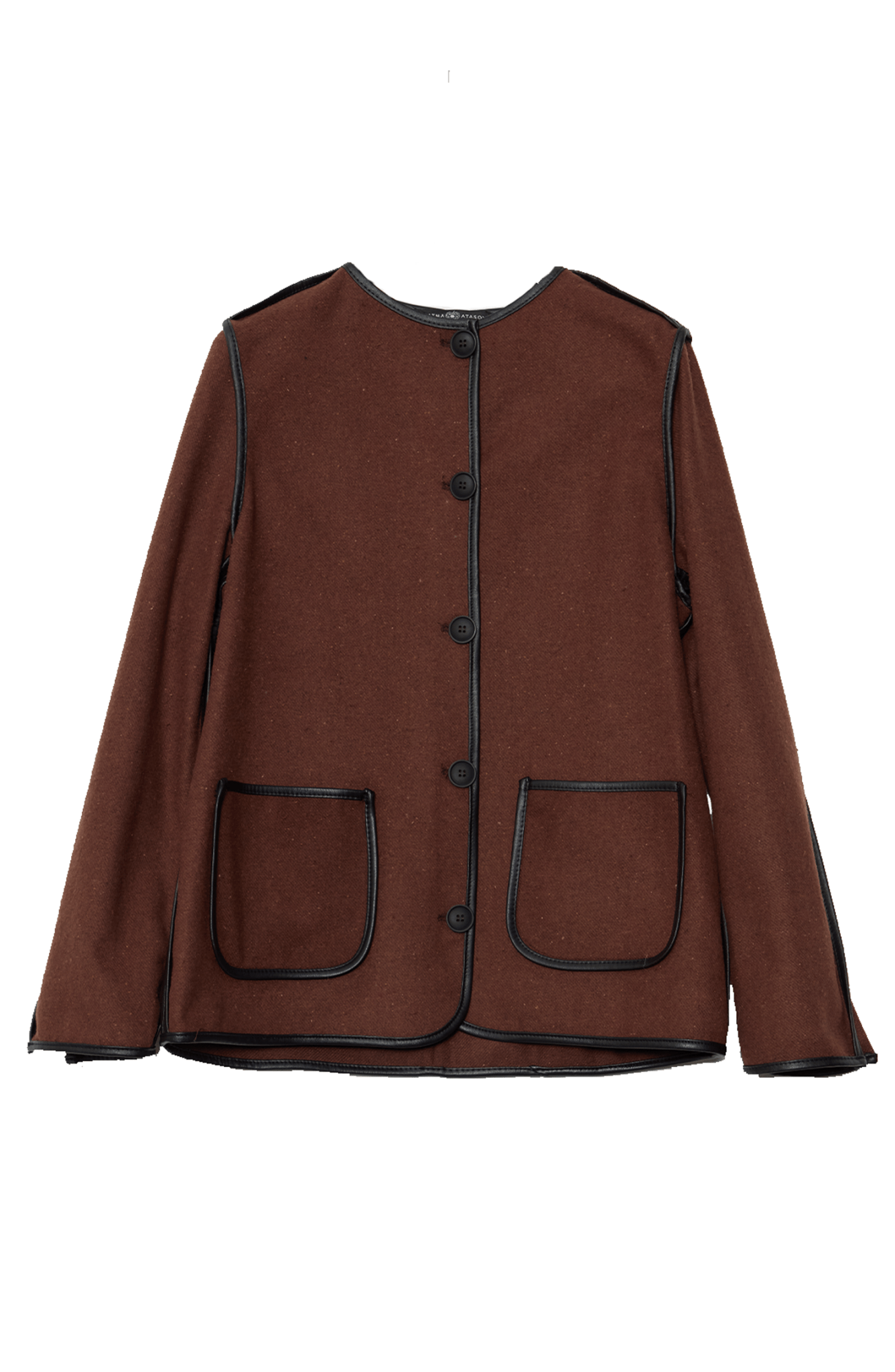 Deri Biyeli Çikolata Kahve Midi Ceket - Fatma Atasoy