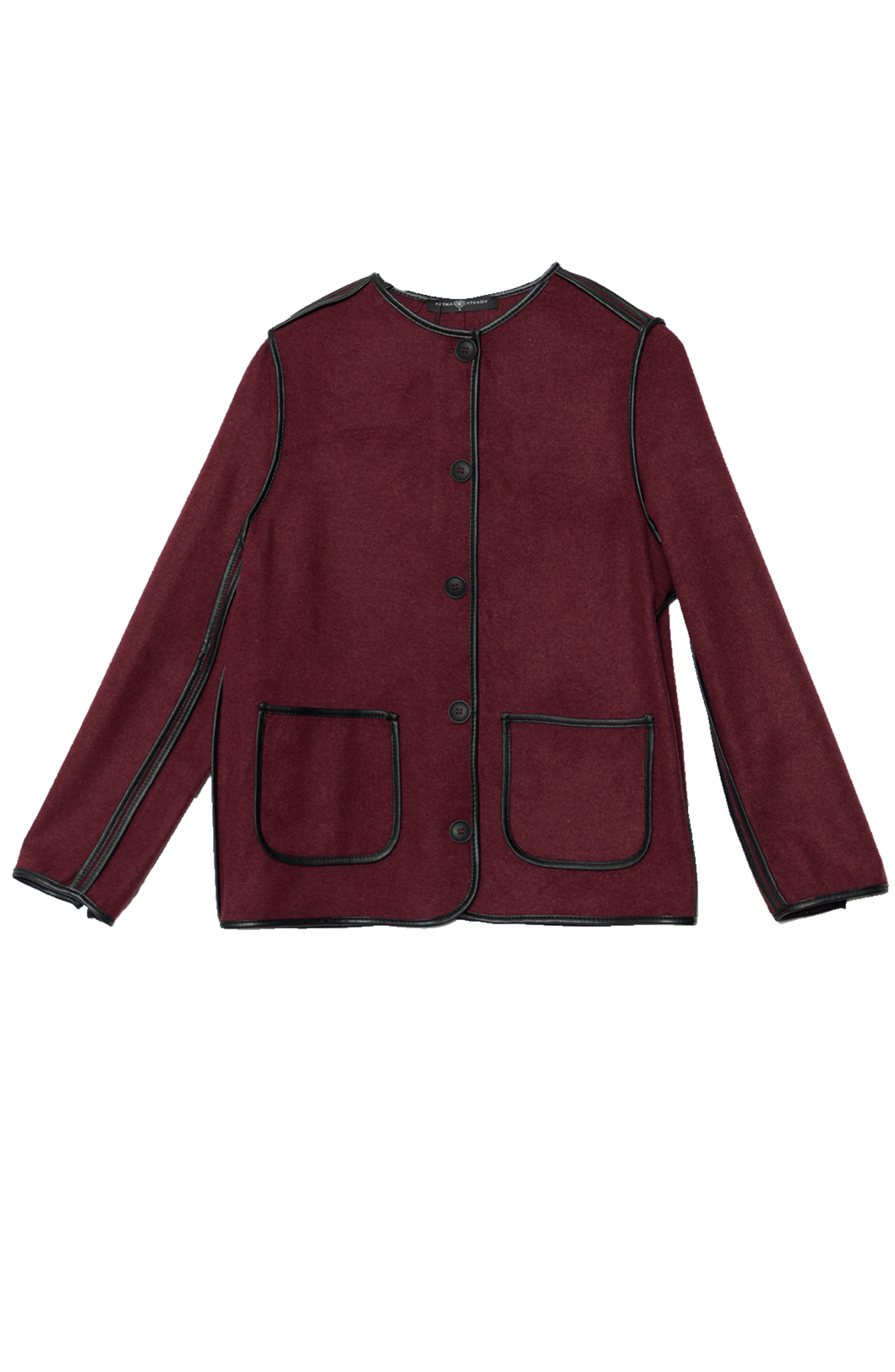 Deri Biyeli Vişne Midi Ceket - Fatma Atasoy