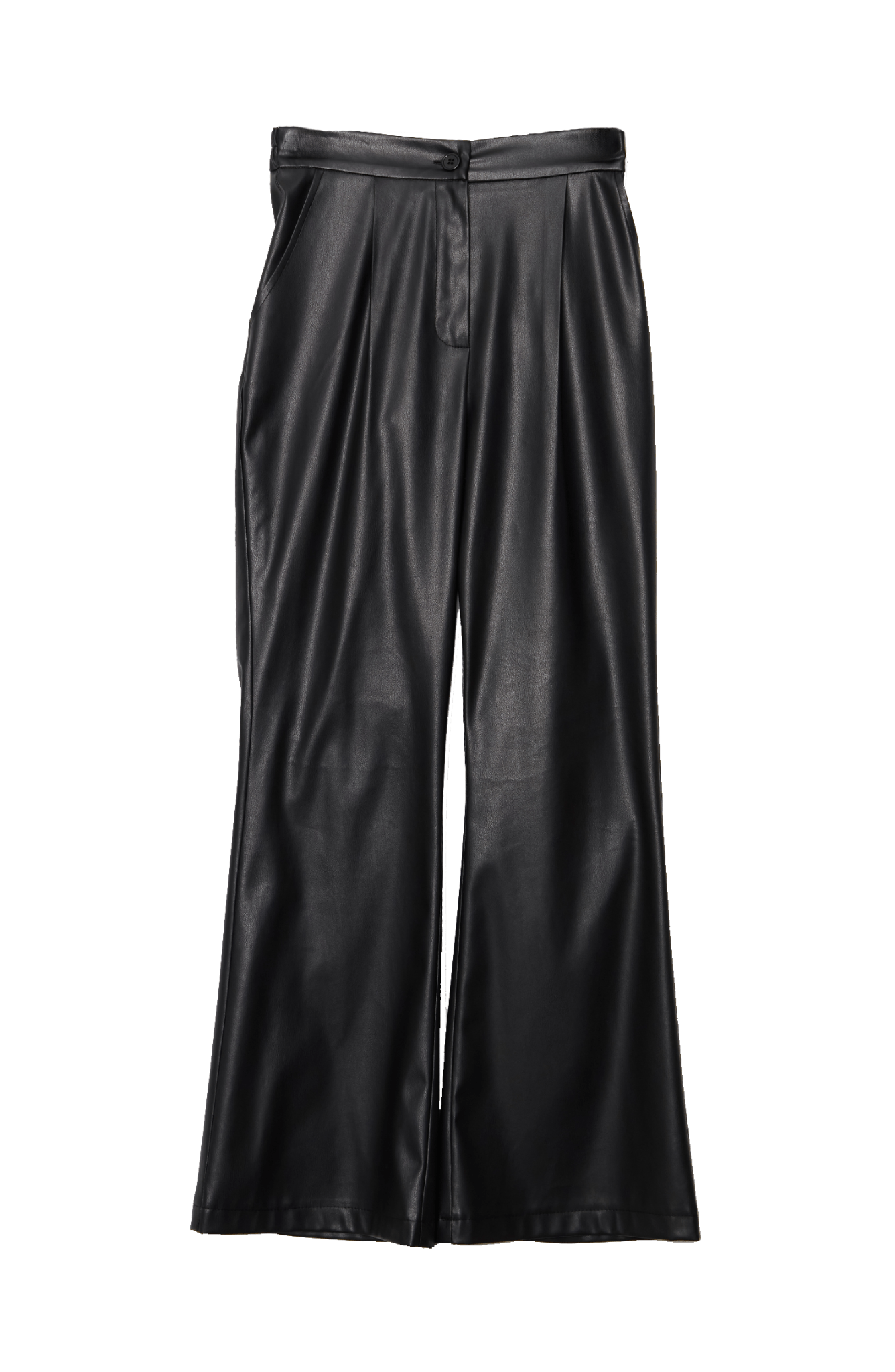 Deri Siyah İspanyol Paça Pantolon - Fatma Atasoy
