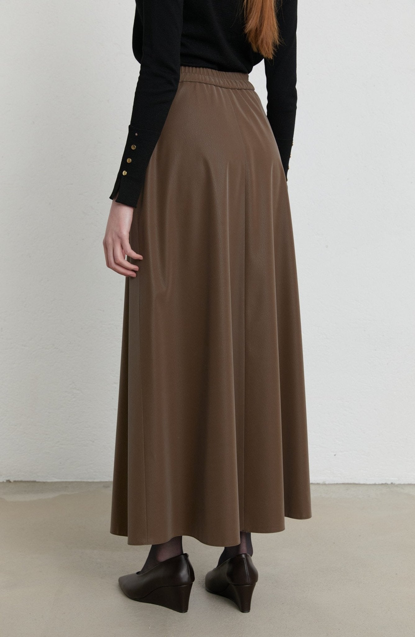 Deri Vizon Kloş Etek - Fatma Atasoy