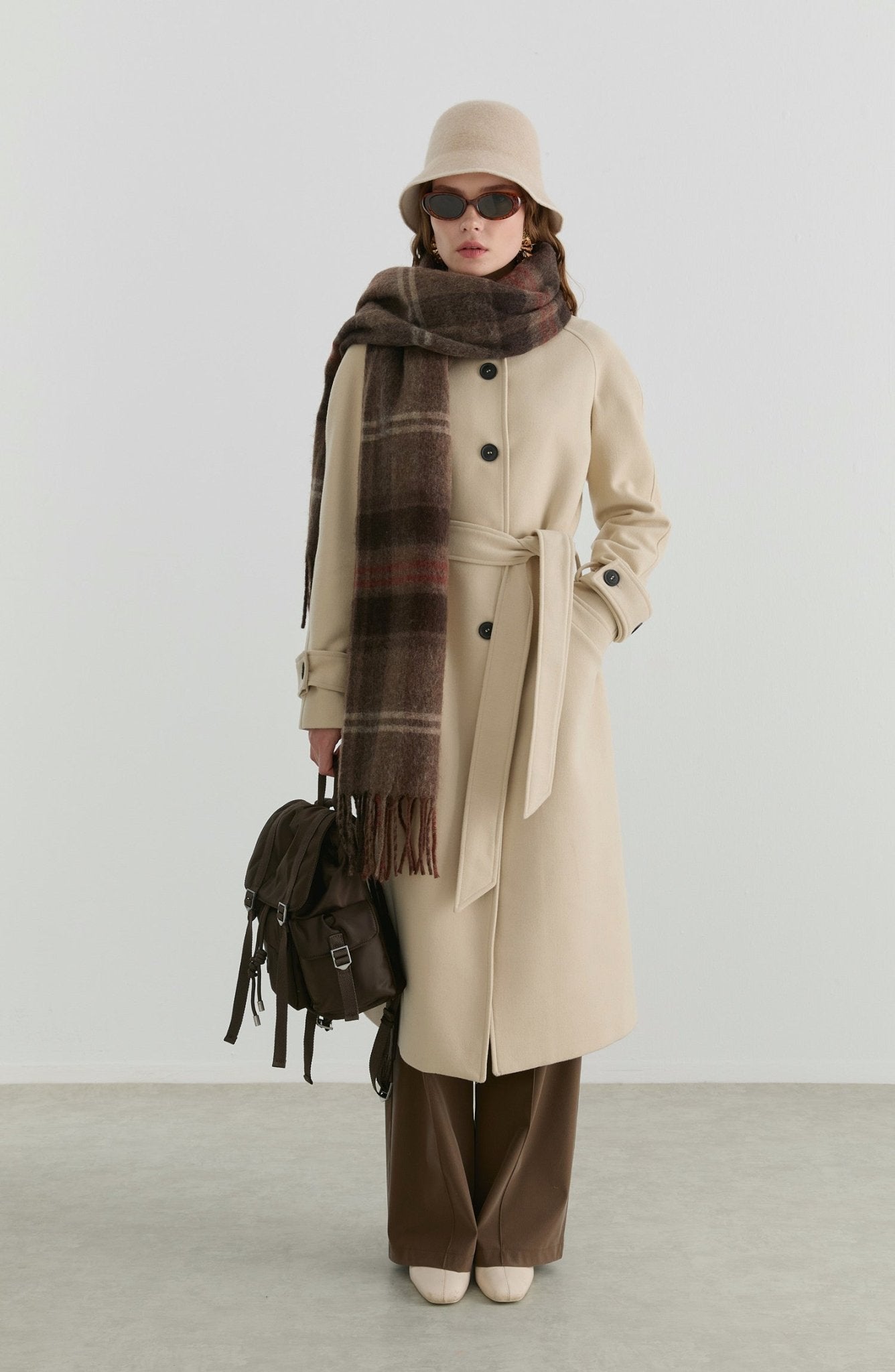 Dik Yaka Taş Kaşmir Kaban - Fatma Atasoy