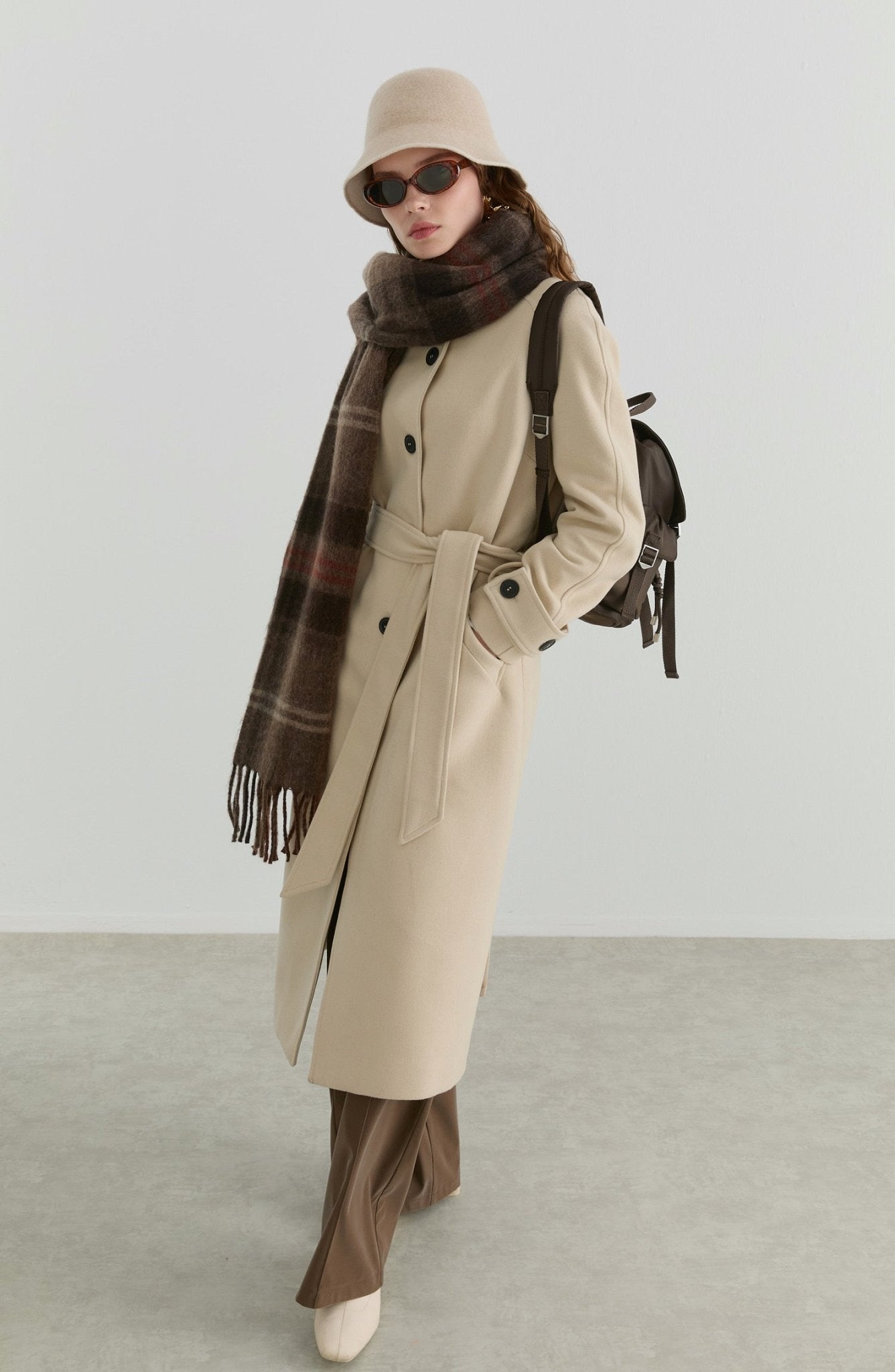 Dik Yaka Taş Kaşmir Kaban - Fatma Atasoy