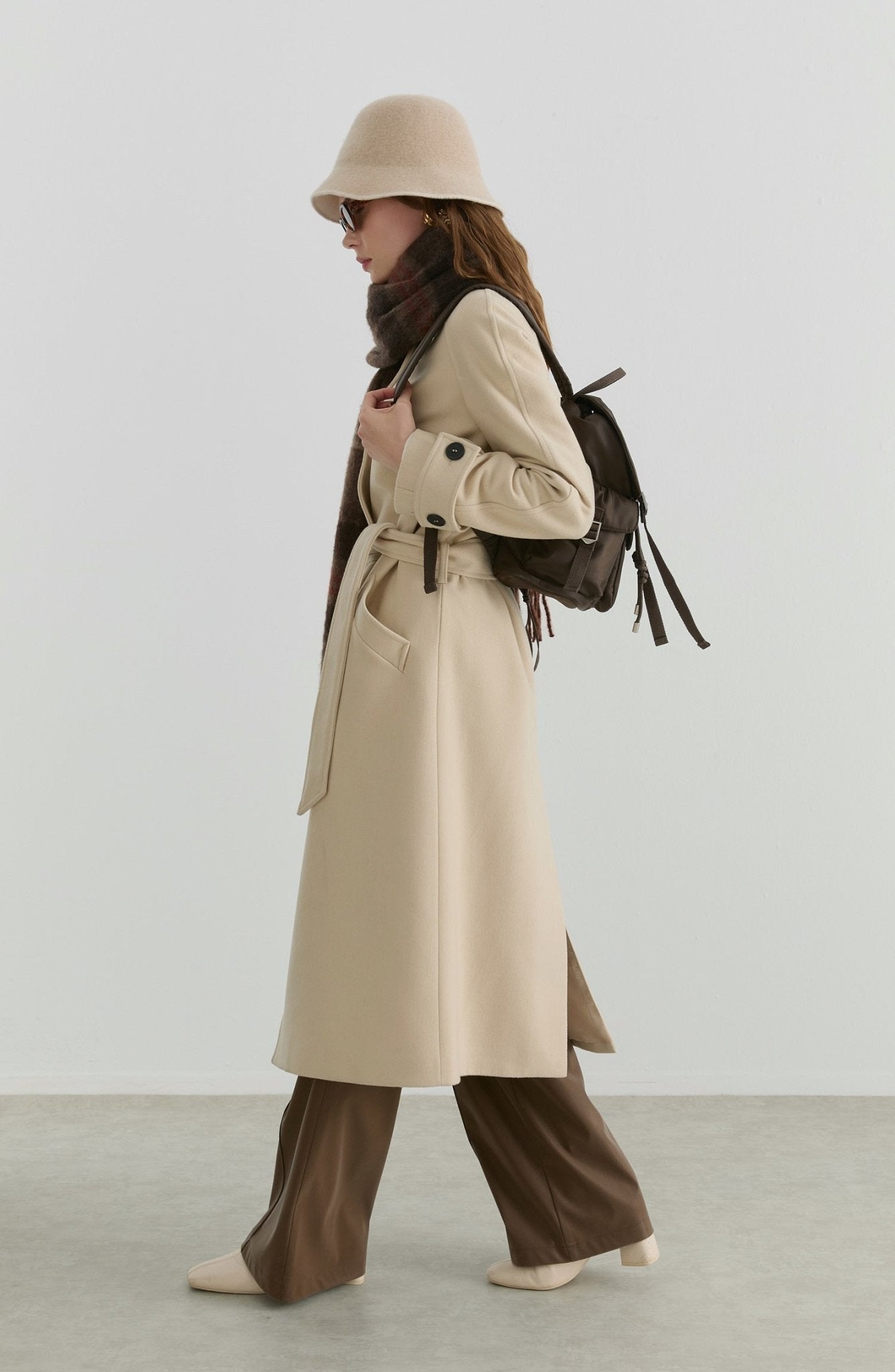 Dik Yaka Taş Kaşmir Kaban - Fatma Atasoy