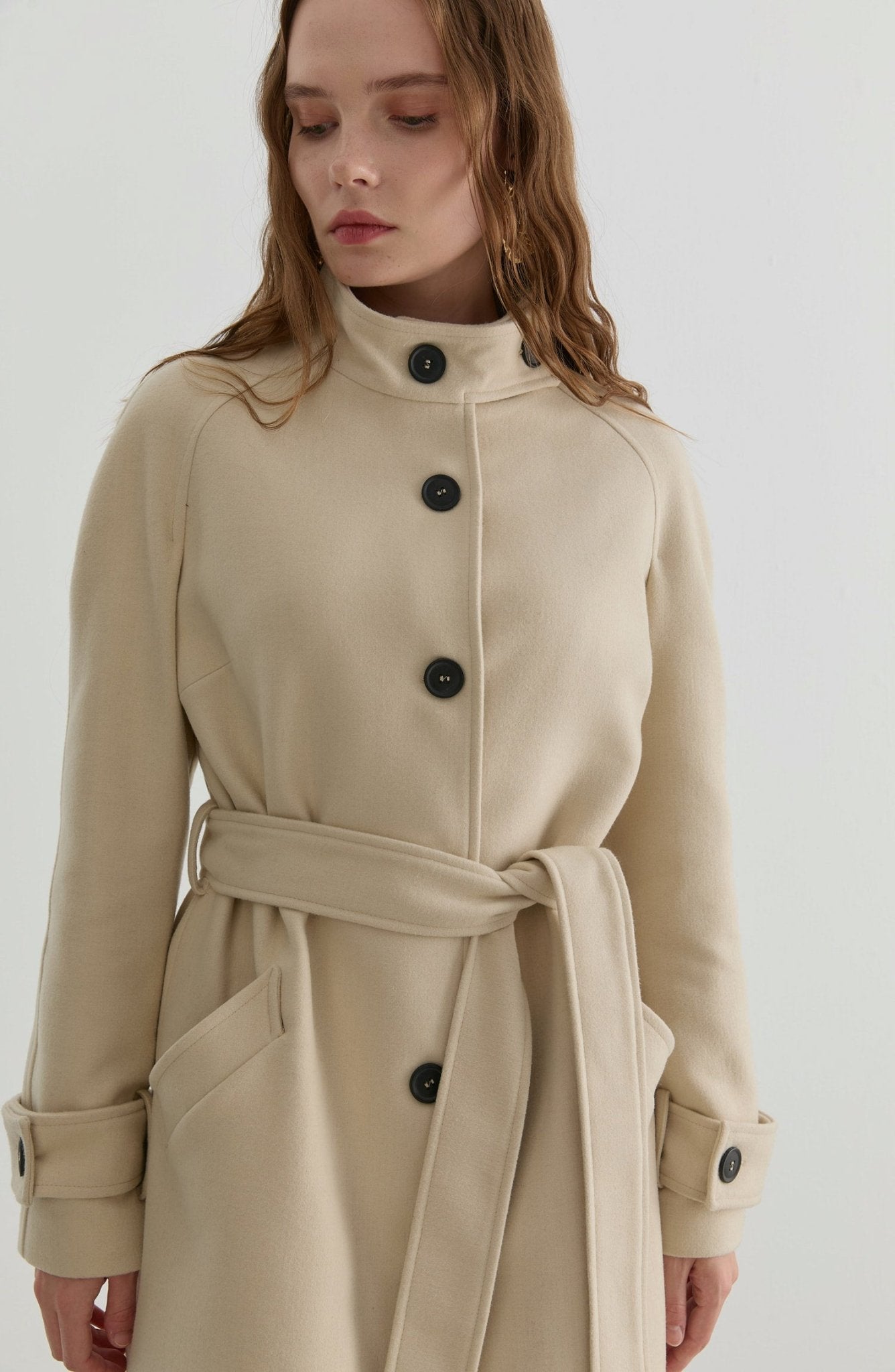 Dik Yaka Taş Kaşmir Kaban - Fatma Atasoy