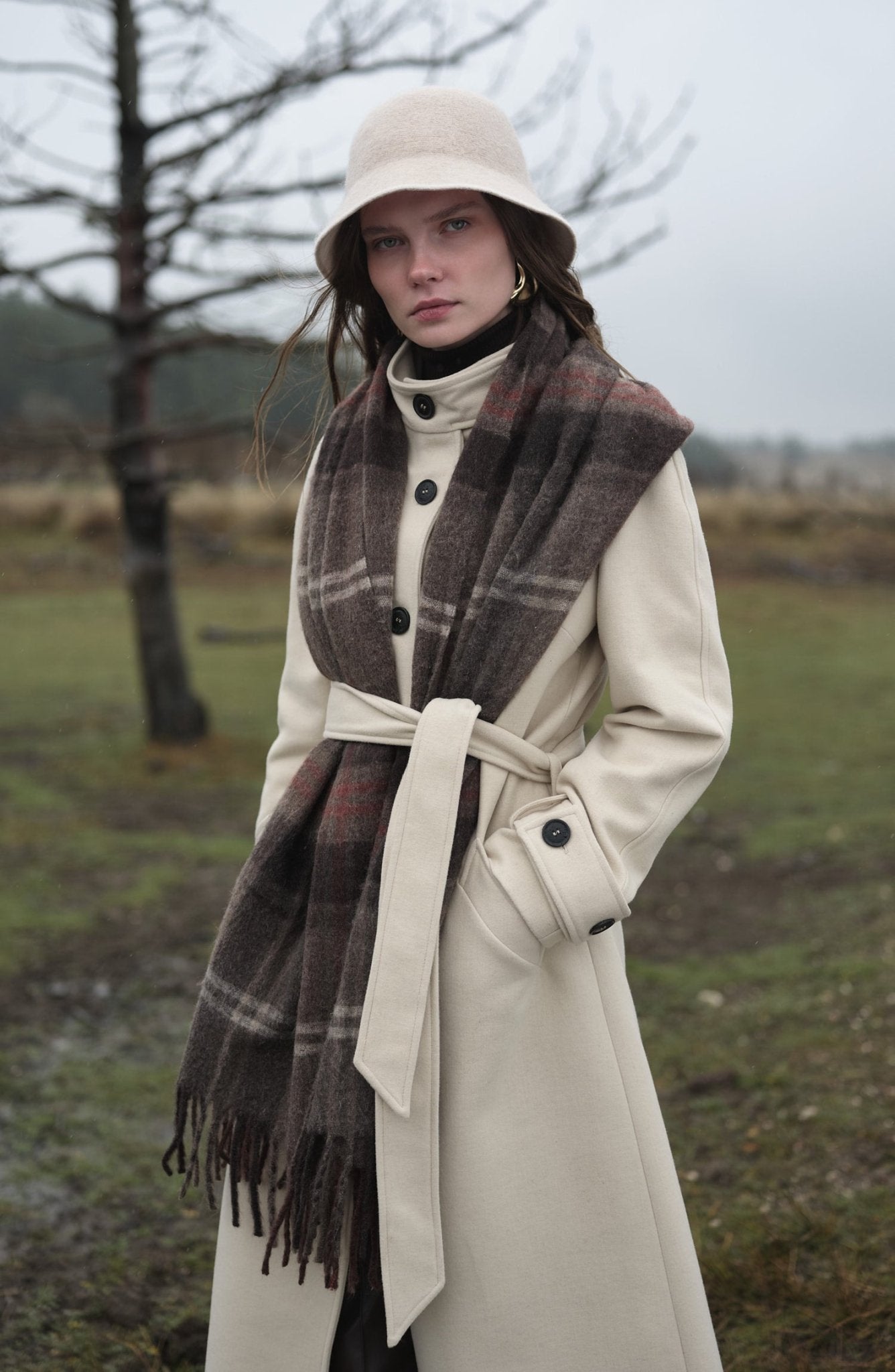 Dik Yaka Taş Kaşmir Kaban - Fatma Atasoy