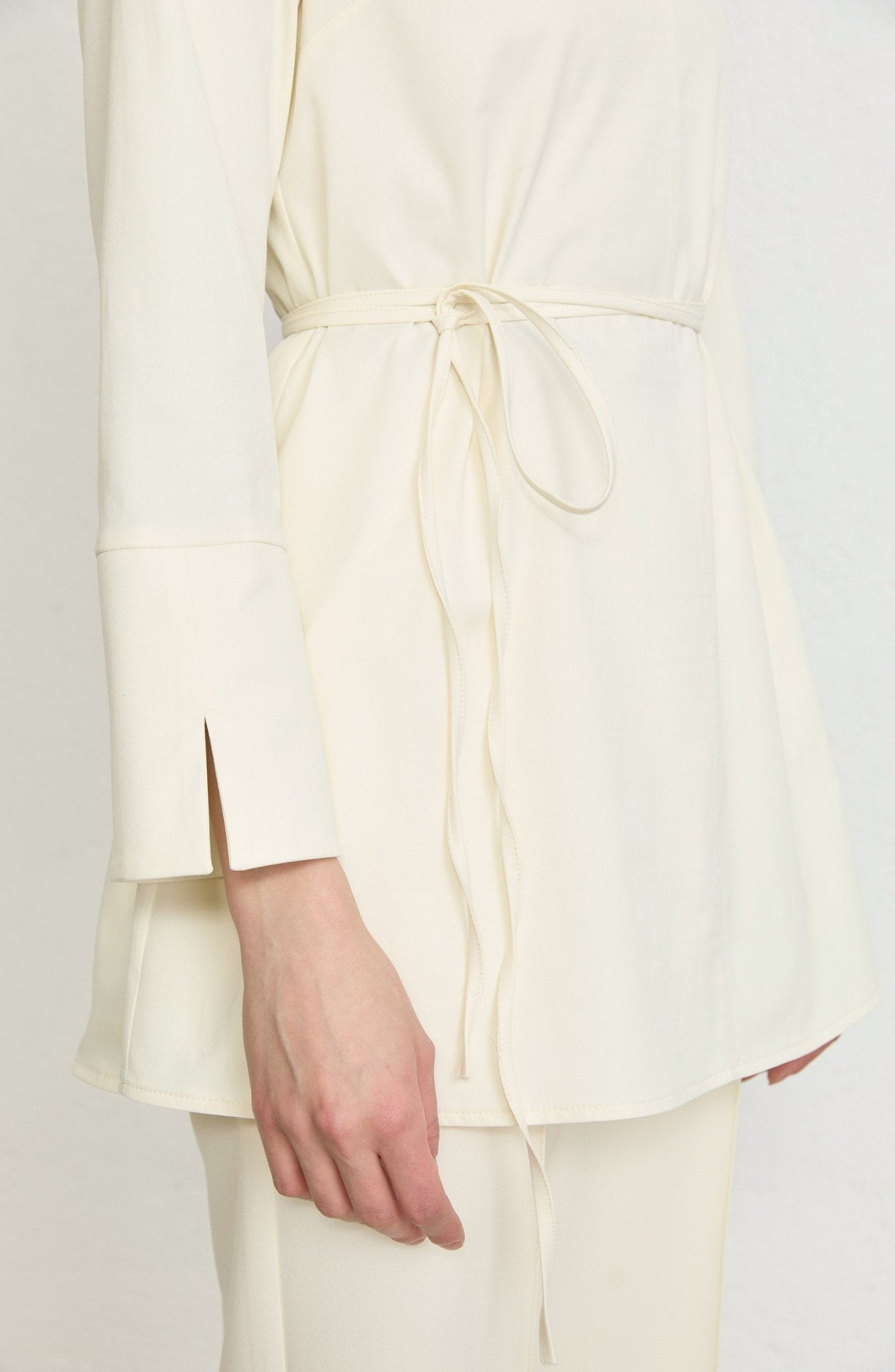 Dik Yaka Vanilya Basic Pamuk Tunik Gömlek - Fatma Atasoy