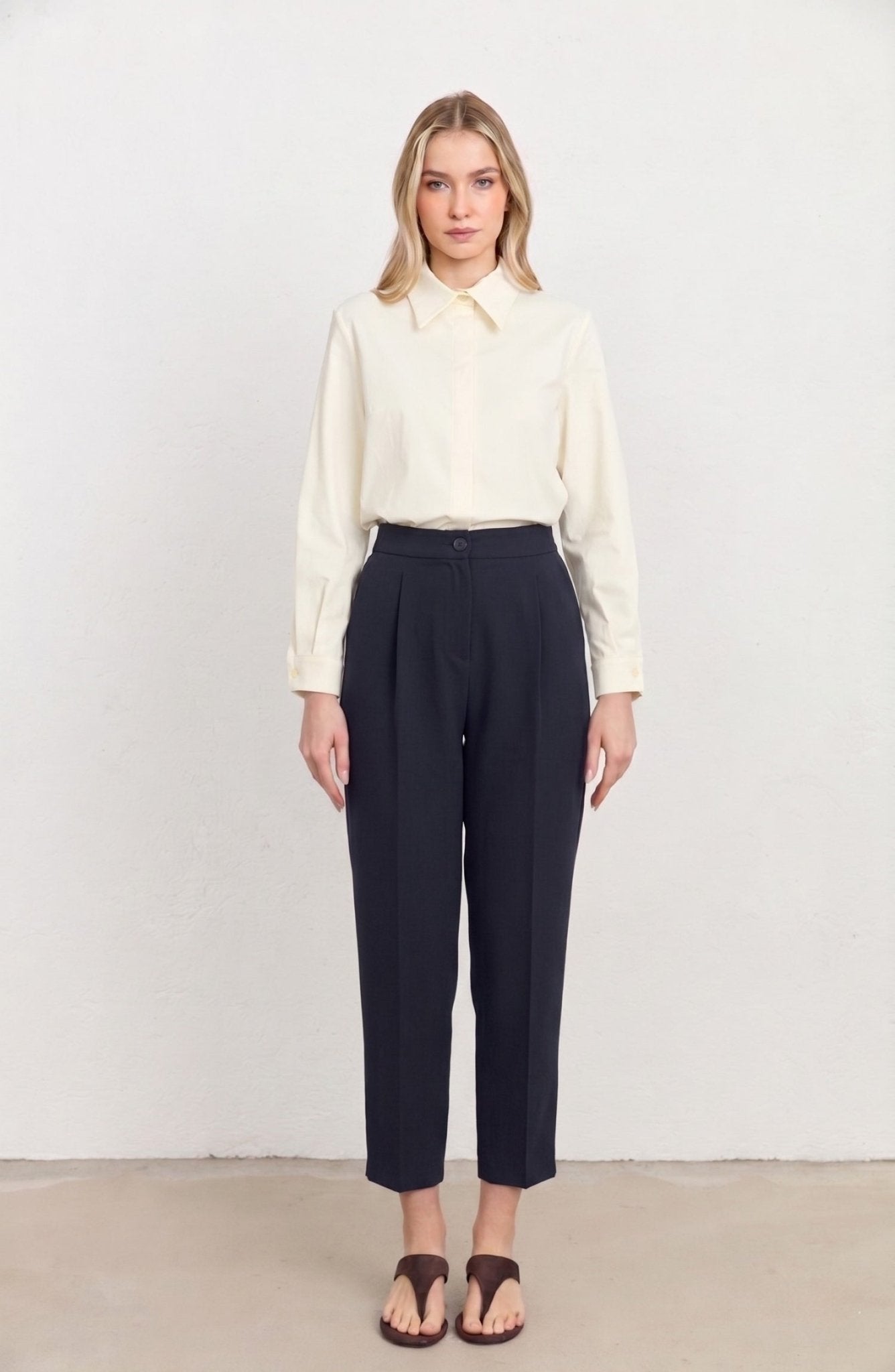 Double Barrel Lacivert Fit Pantolon - Fatma Atasoy