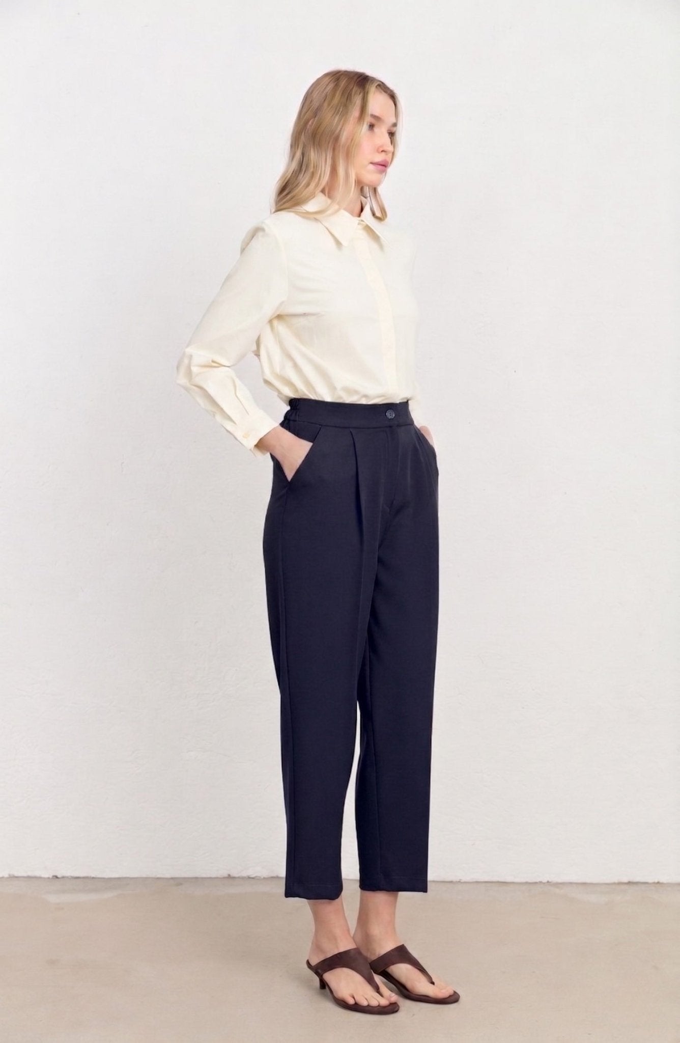 Double Barrel Lacivert Fit Pantolon - Fatma Atasoy