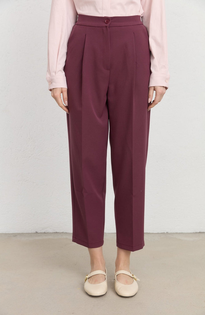Double Barrel Mürdüm Fit Pantolon - Fatma Atasoy