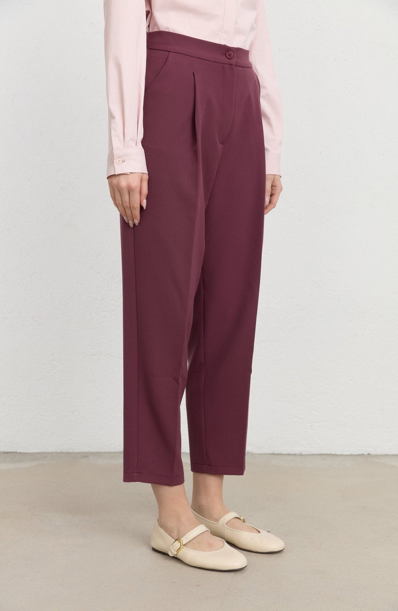 Double Barrel Mürdüm Fit Pantolon - Fatma Atasoy