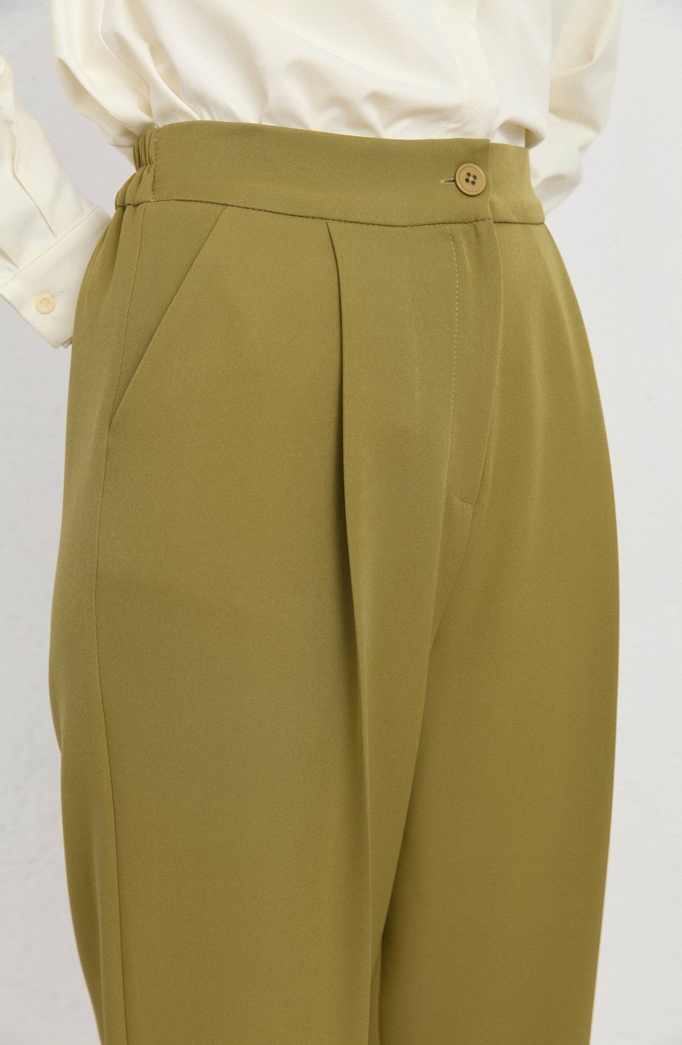 Double Barrel Yağ Yeşili Fit Pantolon - Fatma Atasoy