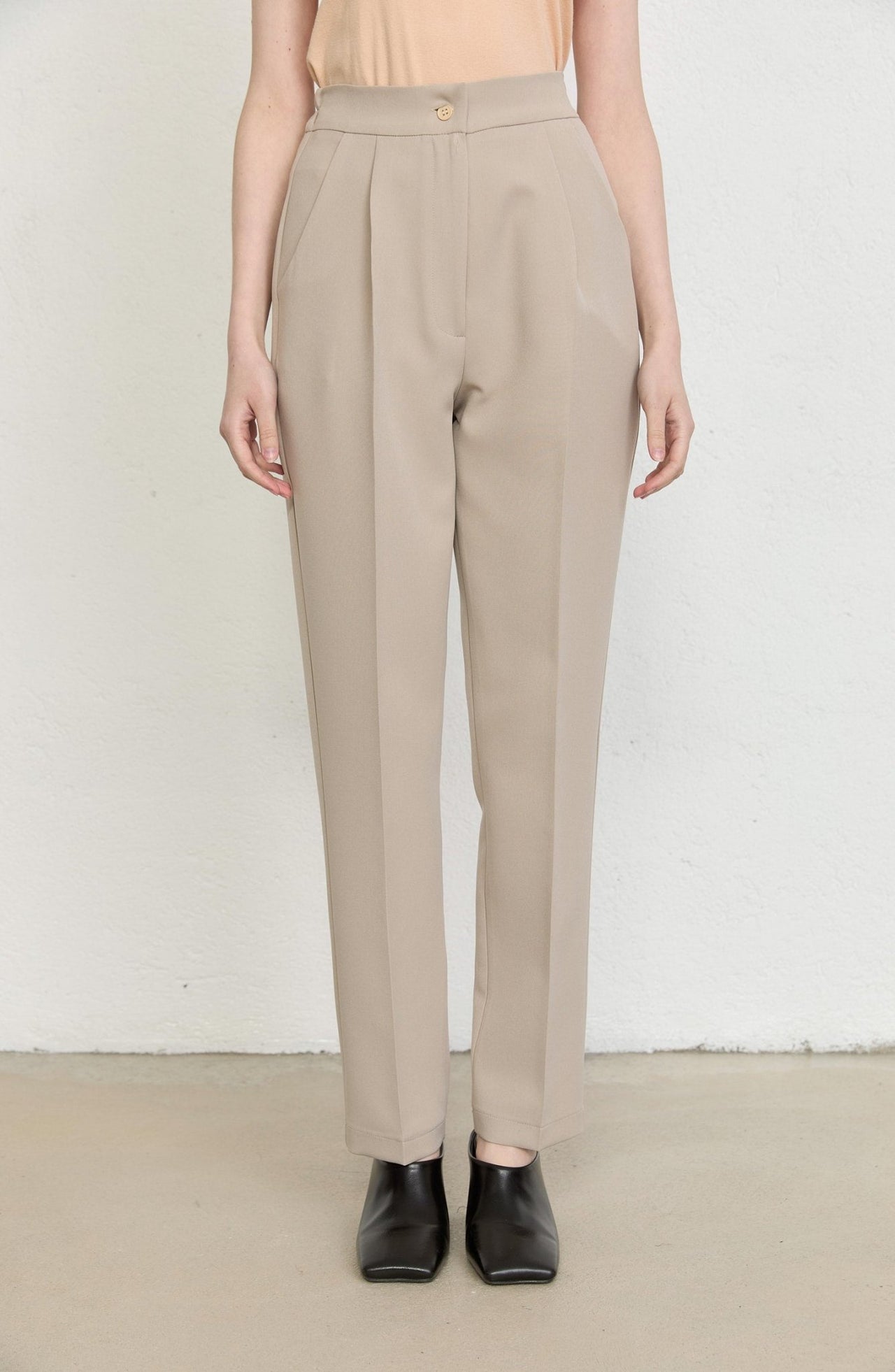 Double Bej Fit Pantolon - Fatma Atasoy