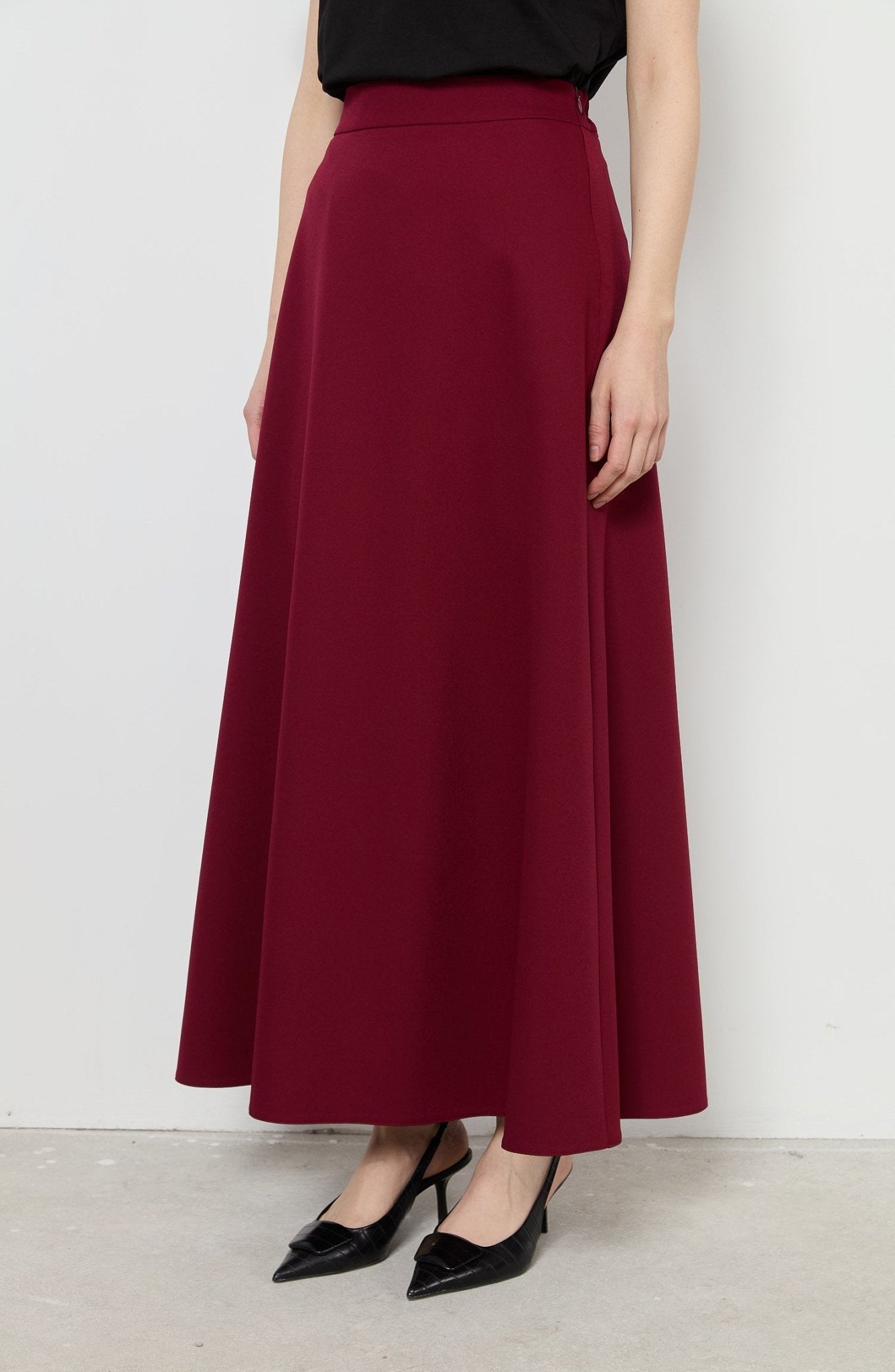 Double Bordo Kloş Etek - Fatma Atasoy