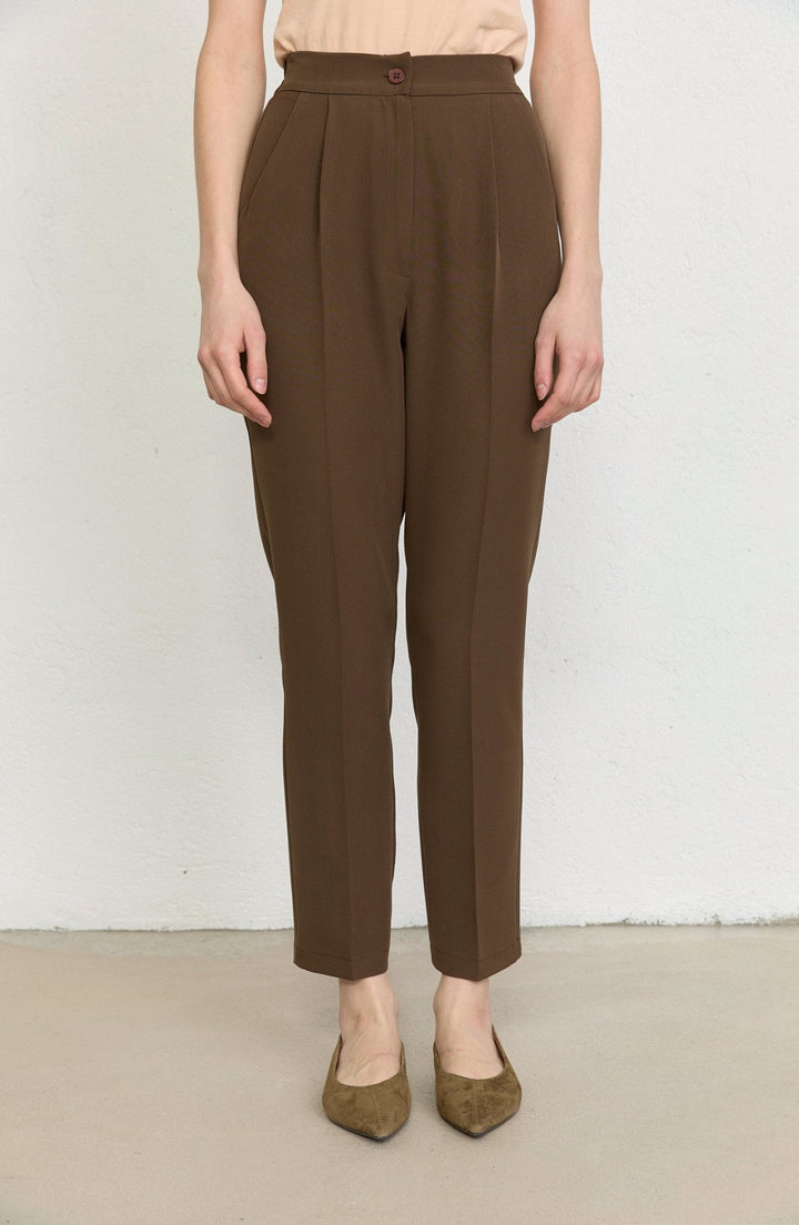 Double Kahverengi Fit Pantolon - Fatma Atasoy