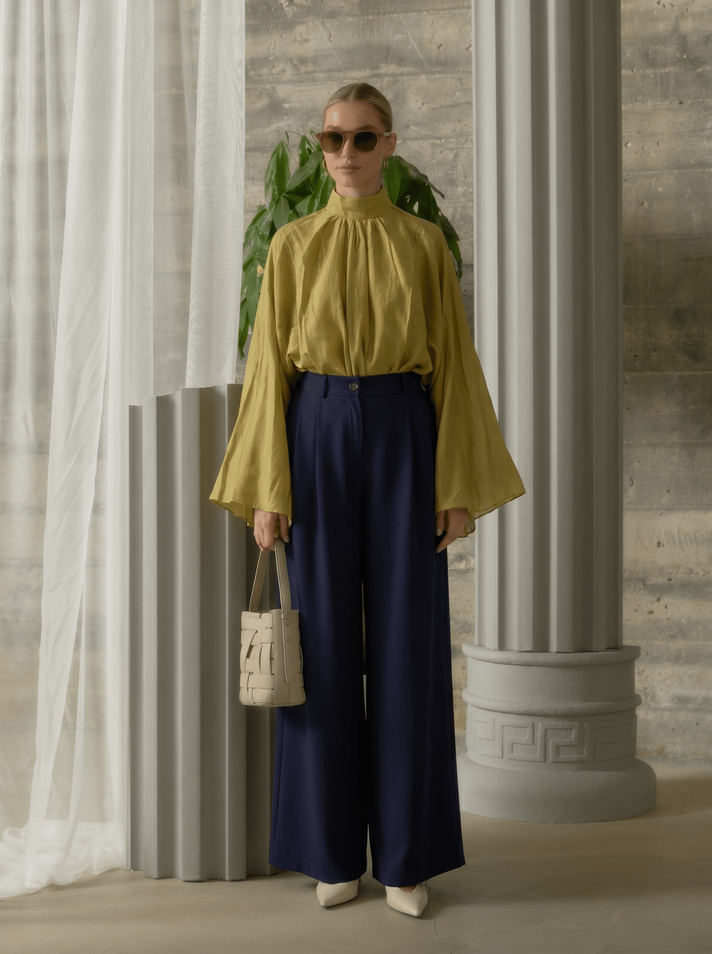 Double Lacivert Pantolon Etek - Fatma Atasoy