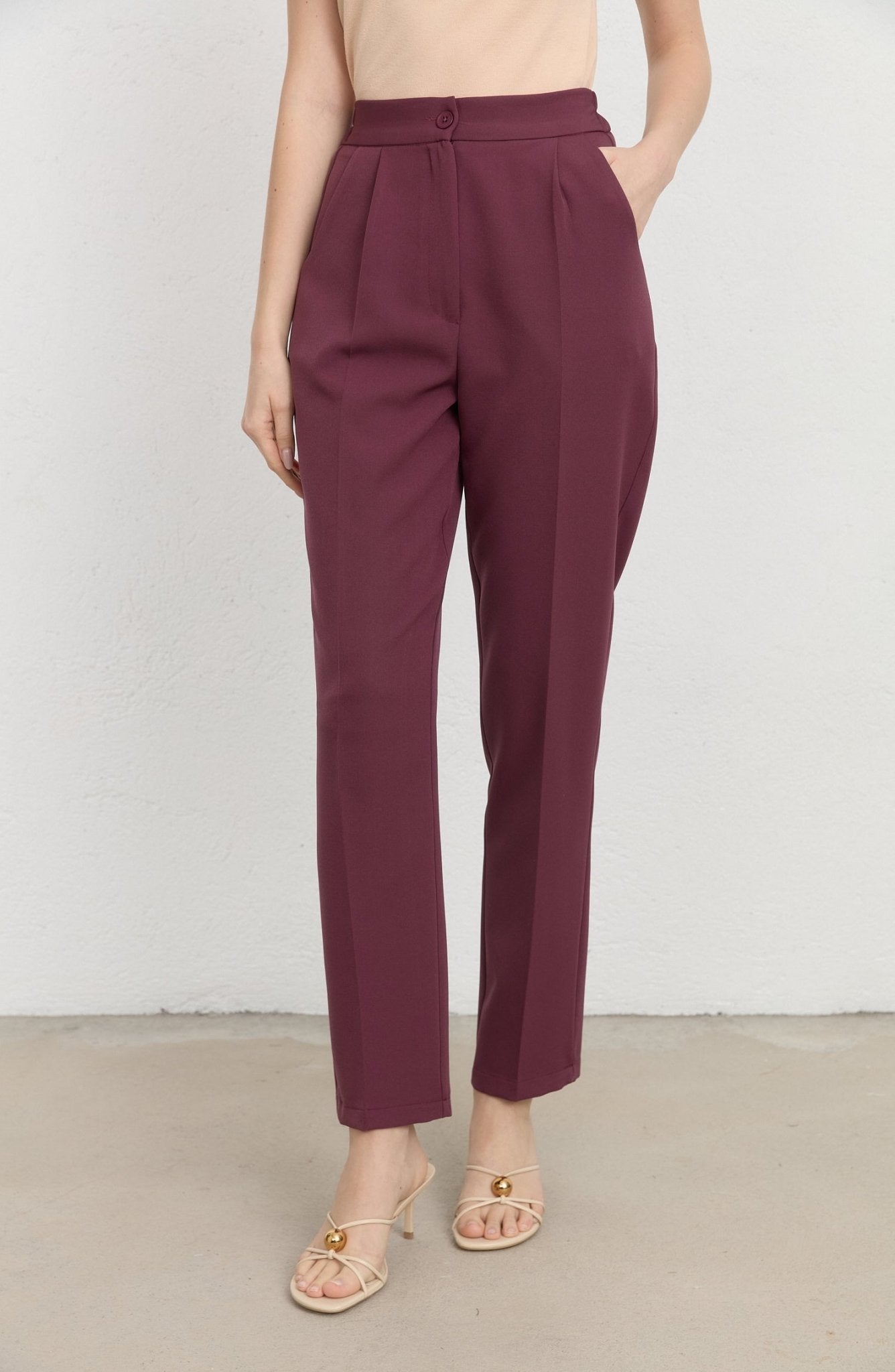 Double Mürdüm Fit Pantolon - Fatma Atasoy