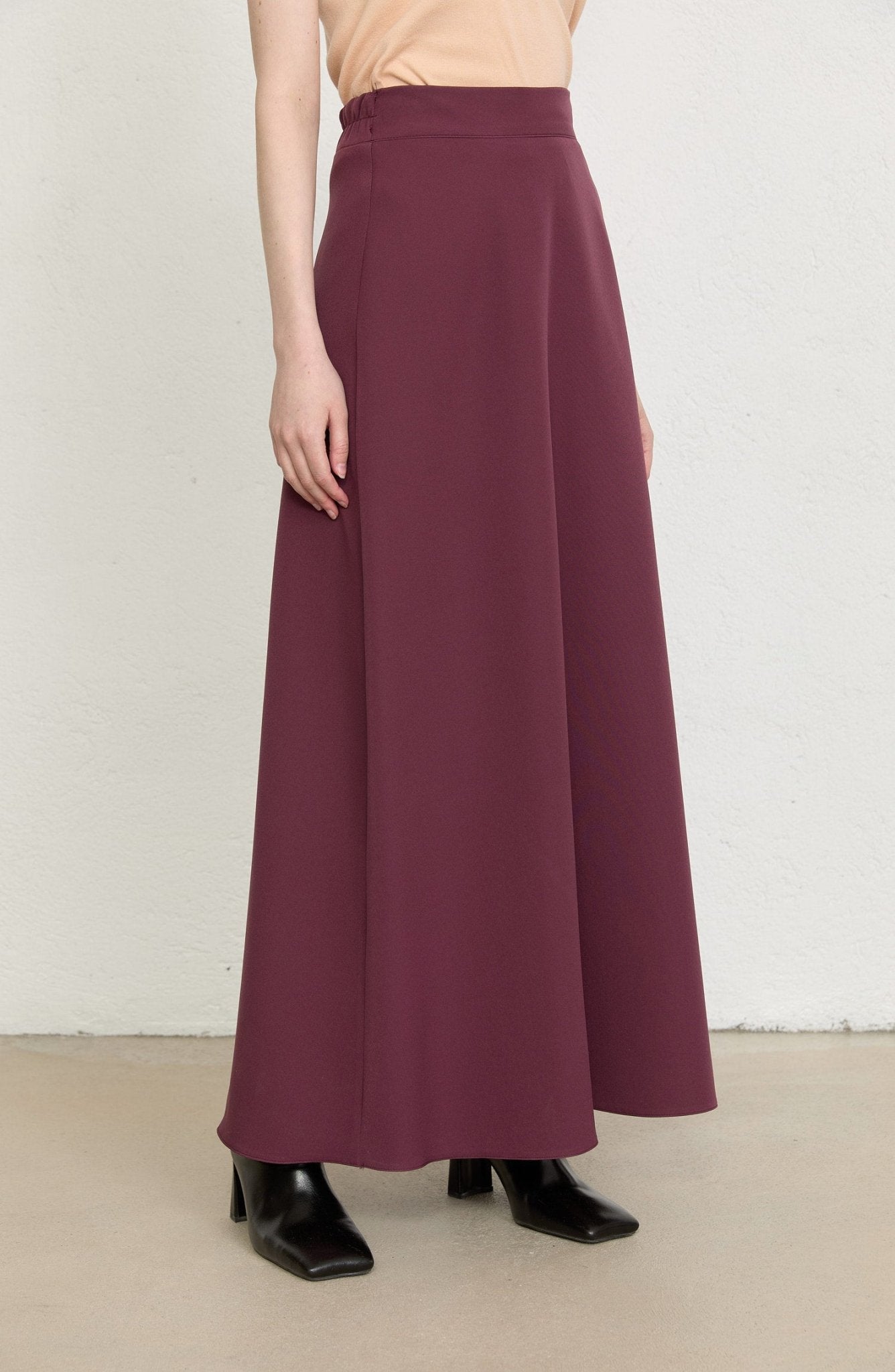 Double Mürdüm Kloş Etek - Fatma Atasoy